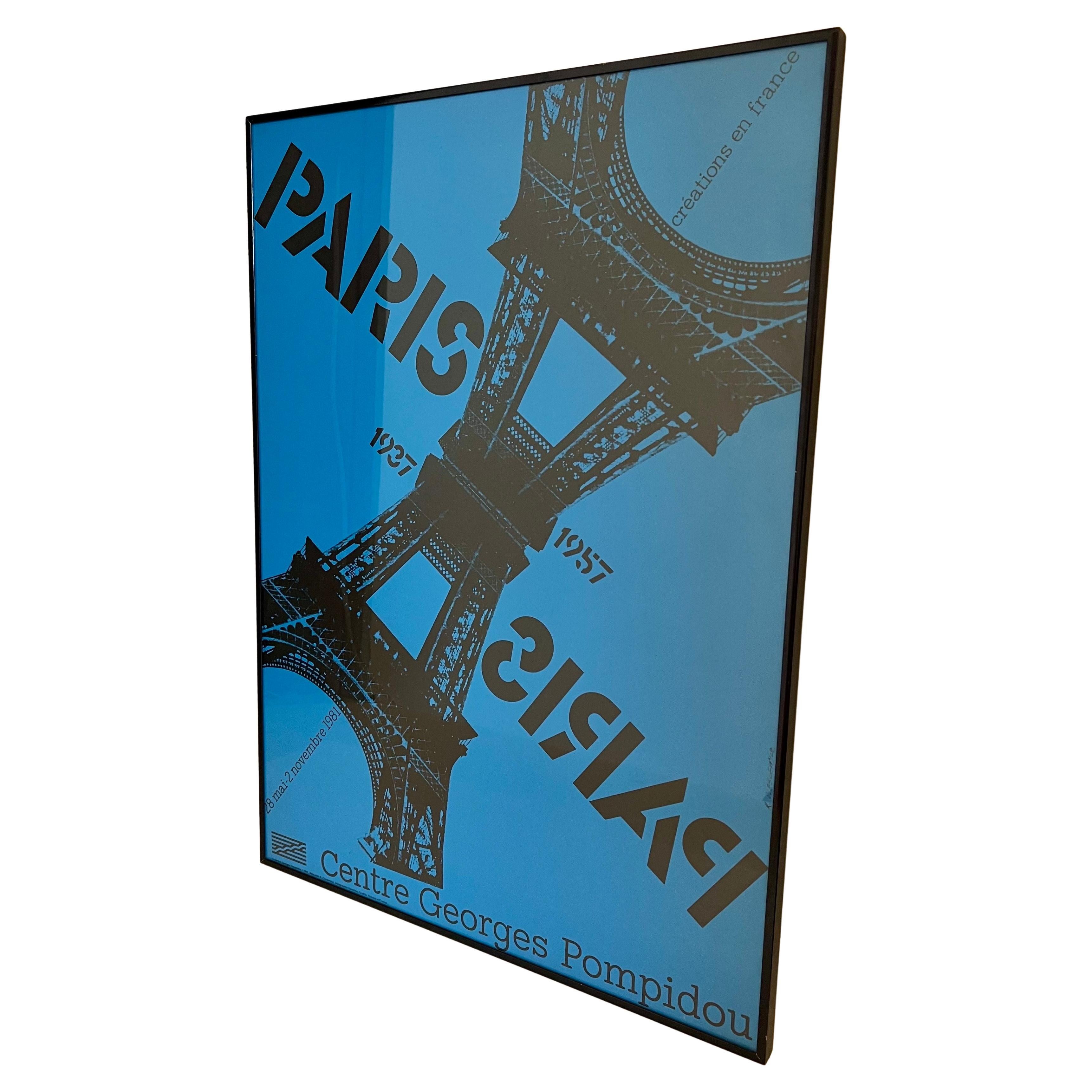 Schön gerahmt toller Zustand original Serigraphie Paris , Eiffelturm Sammlerstück Poster toller Zustand schöne Farben .