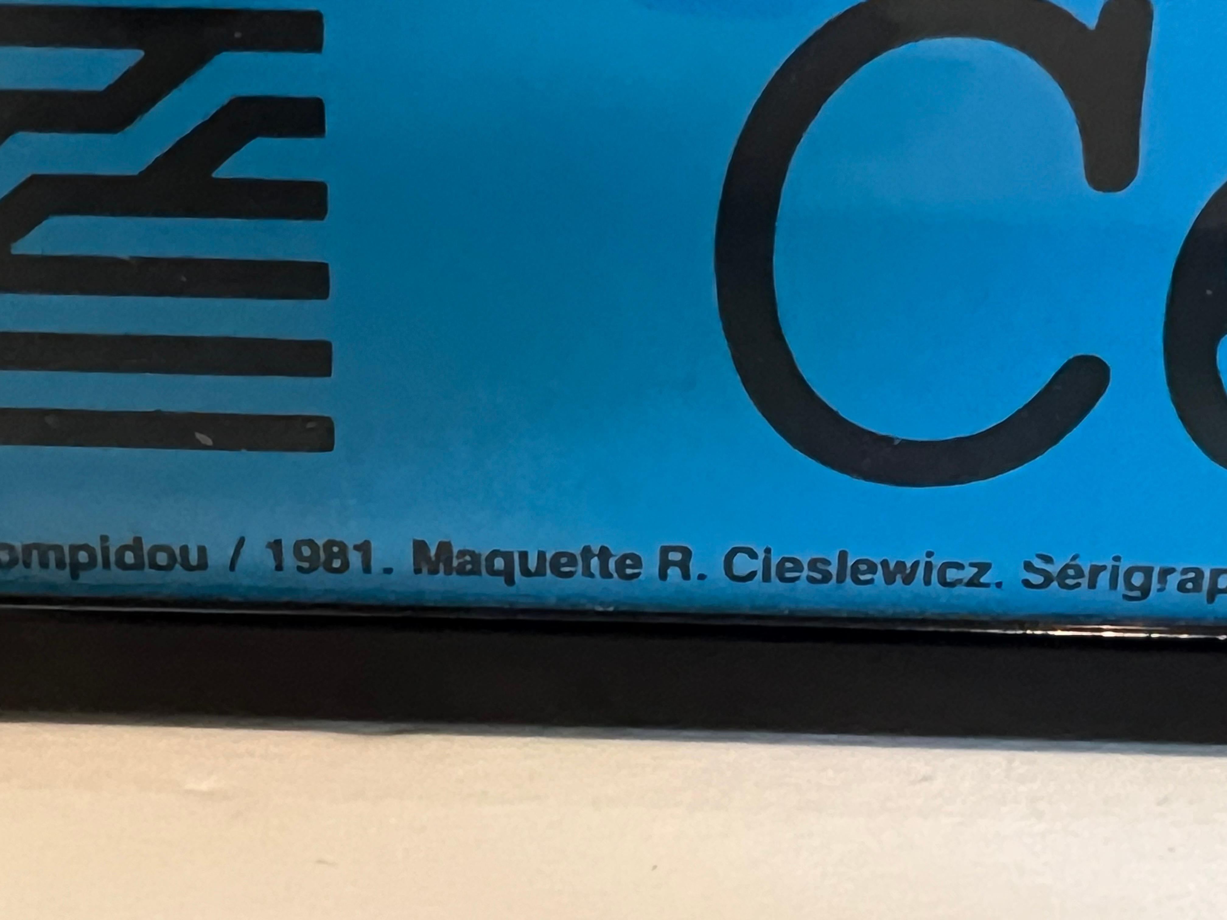 1981 Serigraphie von Maquette R Cleslewicz Centre Georges Pompidou Paris Poster (20. Jahrhundert) im Angebot