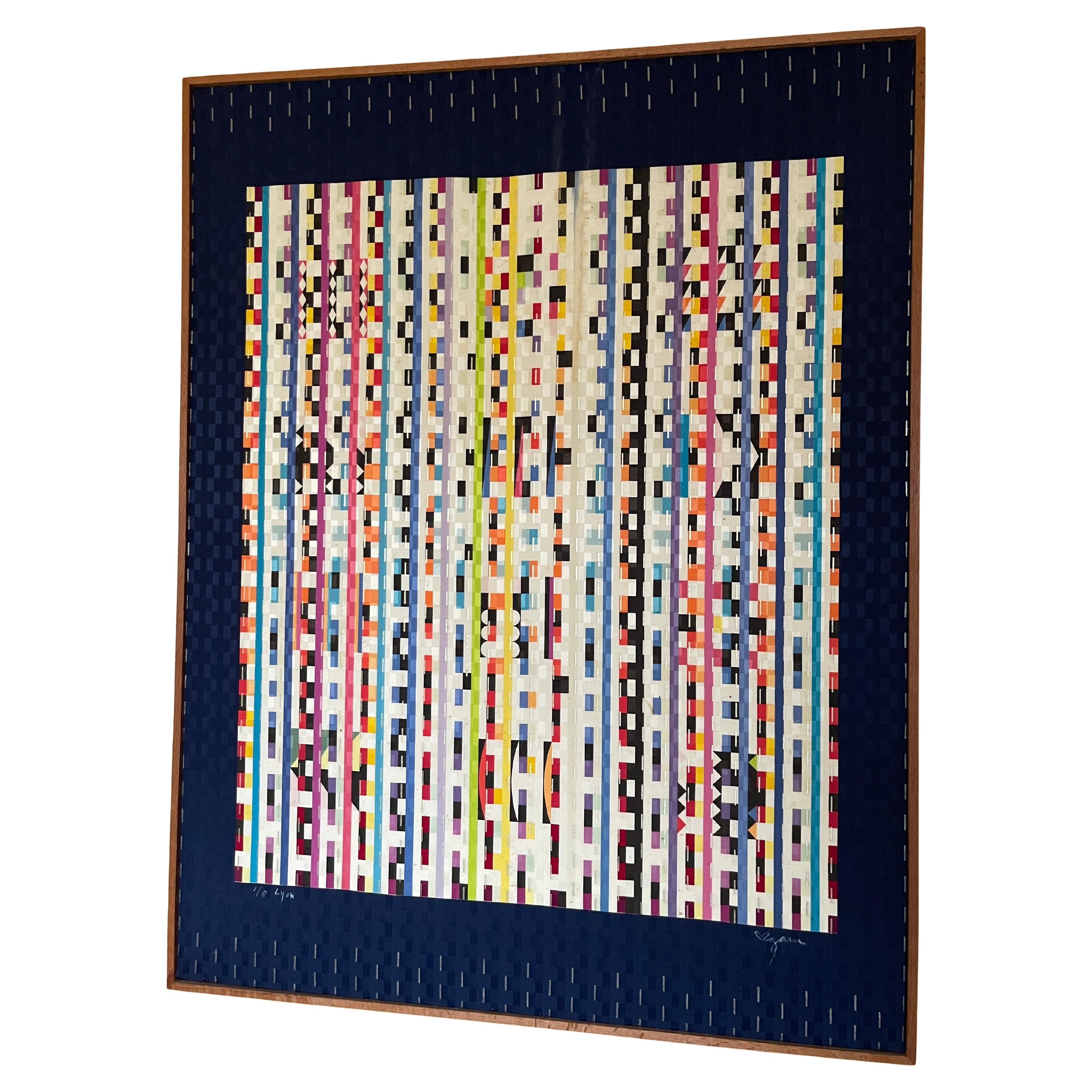 1981 Silk tapestry numbered 1/8 designed by Yaacov Agam For Sale