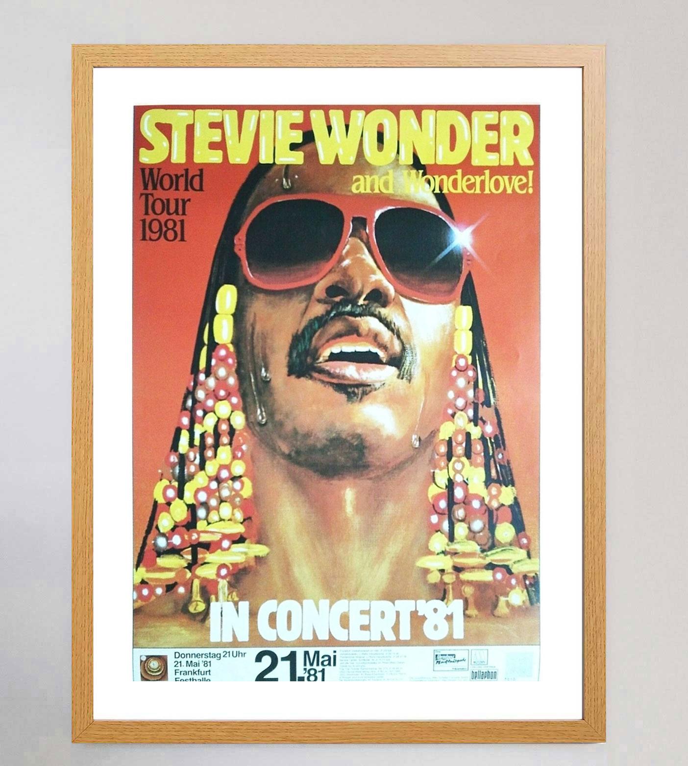 Tedesco 1981 Stevie Wonder- In Concert '81 Poster originale d'epoca in vendita