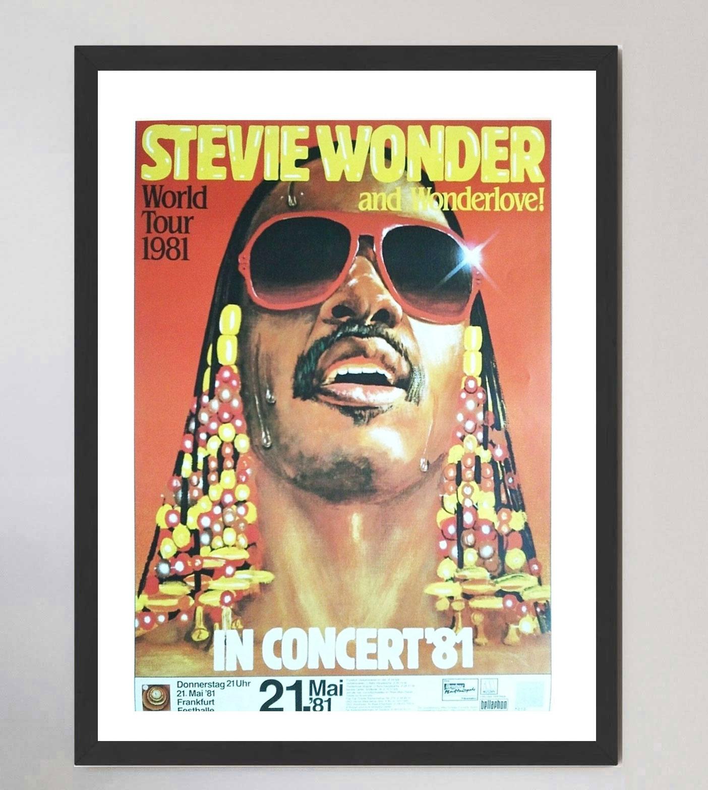 Fine XX secolo 1981 Stevie Wonder- In Concert '81 Poster originale d'epoca in vendita