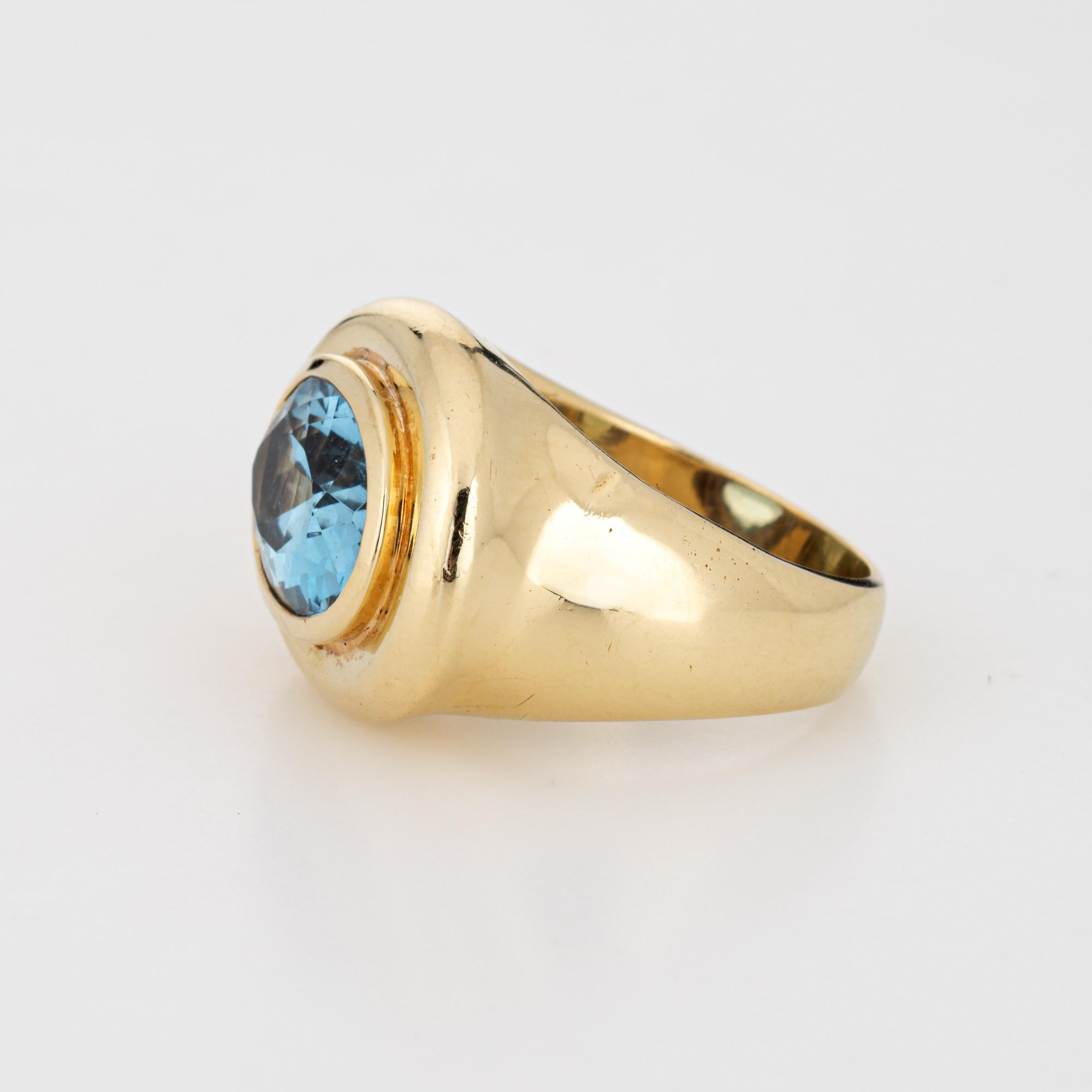 Modern 1981 Tiffany & Co Aquamarine Ring Paloma Picasso Vintage 18k Gold Sz 6.5 For Sale