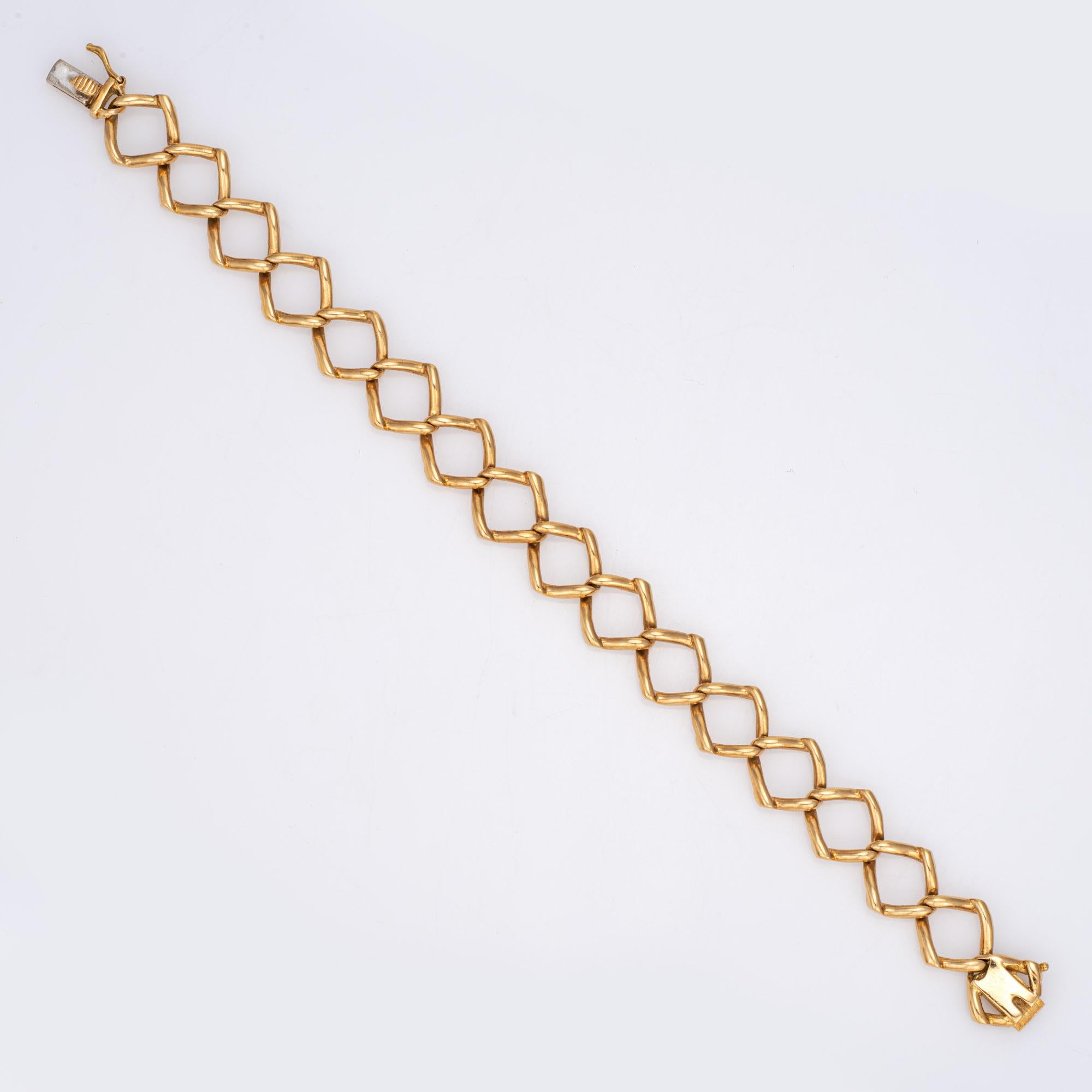 Rare vintage Tiffany & Co bracelet designed by Paloma Picasso, crafted in 18 karat yellow gold (circa 1981).  

Dating to 1981 the bold open link bracelet is designed by Paloma Picasso for Tiffany & Co, the year after she started her design work at