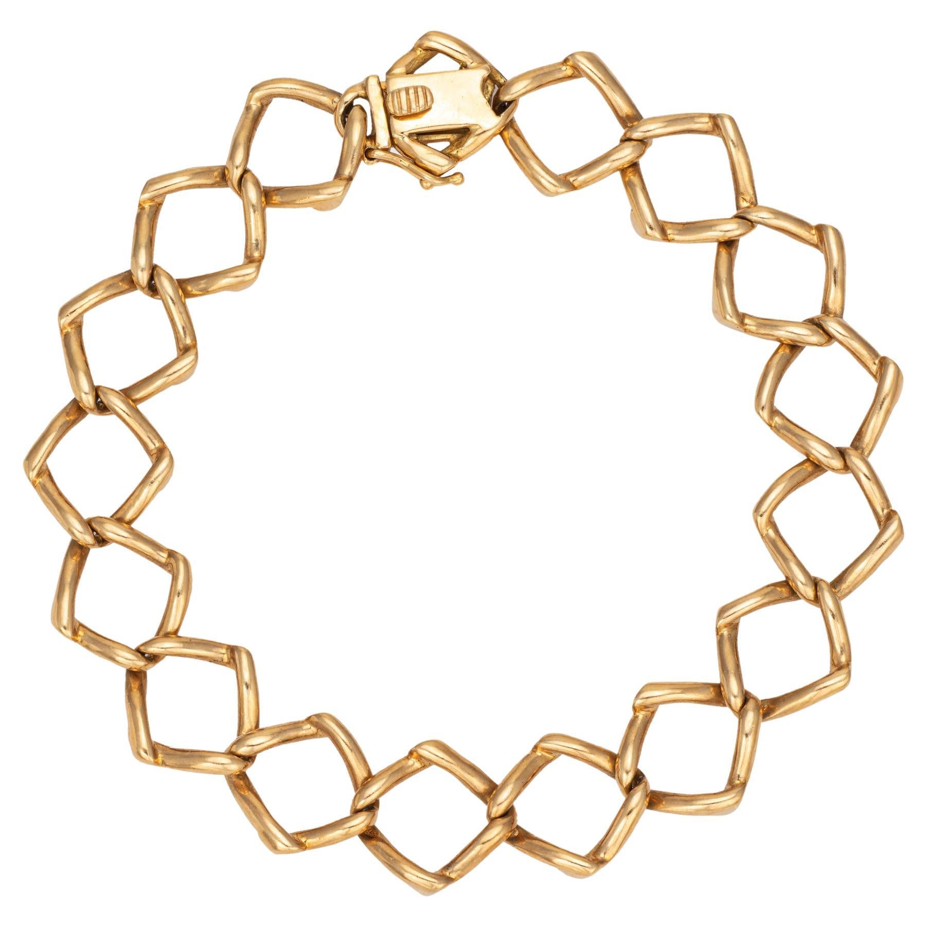 1981 Tiffany & Co Bracelet Paloma Picasso Vintage Triangle Link 18k Gold 7" 