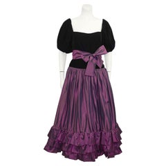 Used 1981 YSL Rive Gauche Velvet and Taffeta Skirt Ensemble