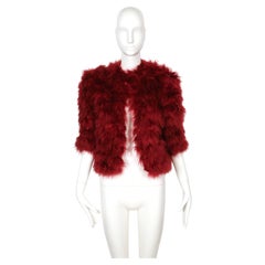 1981 YVES SAINT LAURENT fuchsia marabou feather RUNWAY jacket