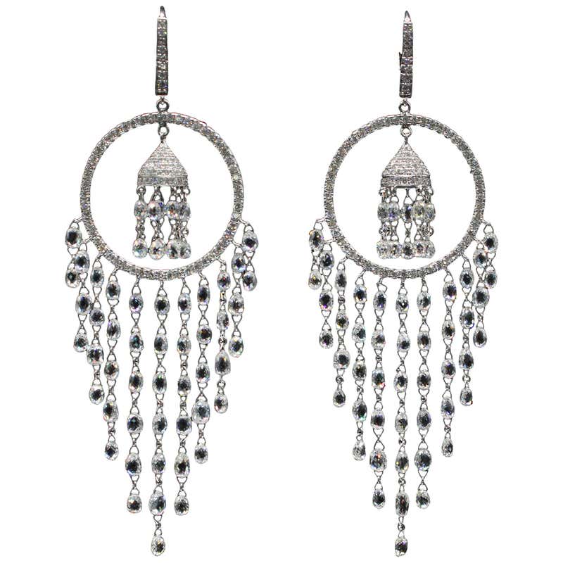 Diamond, Pearl and Antique Chandelier Earrings - 1,350 For Sale at ...
