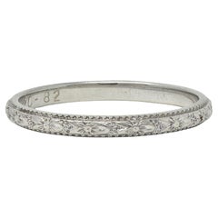 1982 18 Karat Weißgold Vintage Orange Blossom Hochzeit Band Ring