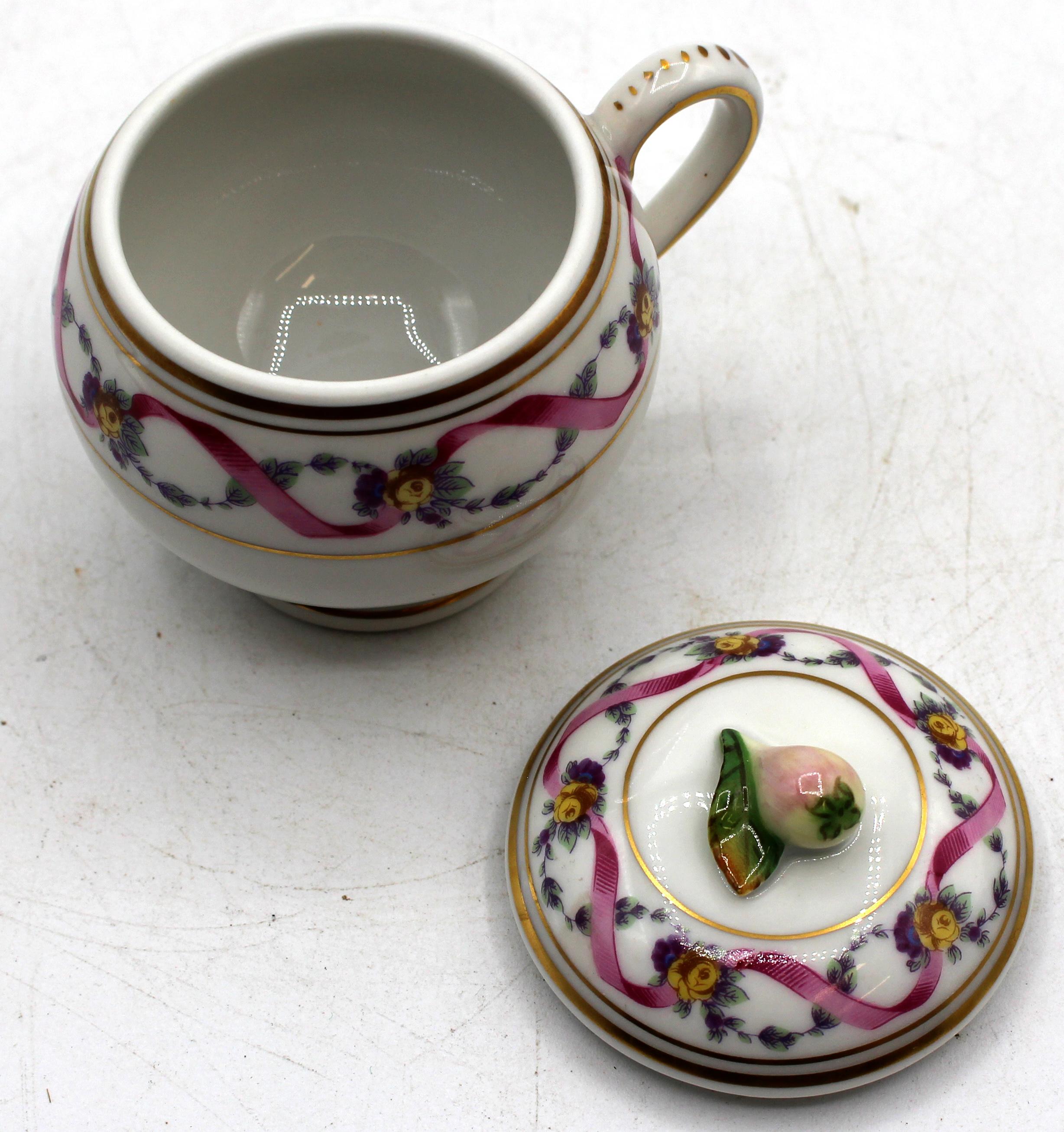 Empire 1982-2006 Set of 4 Covered Italian Porcelain Pot de Cremes by Richard Ginori
