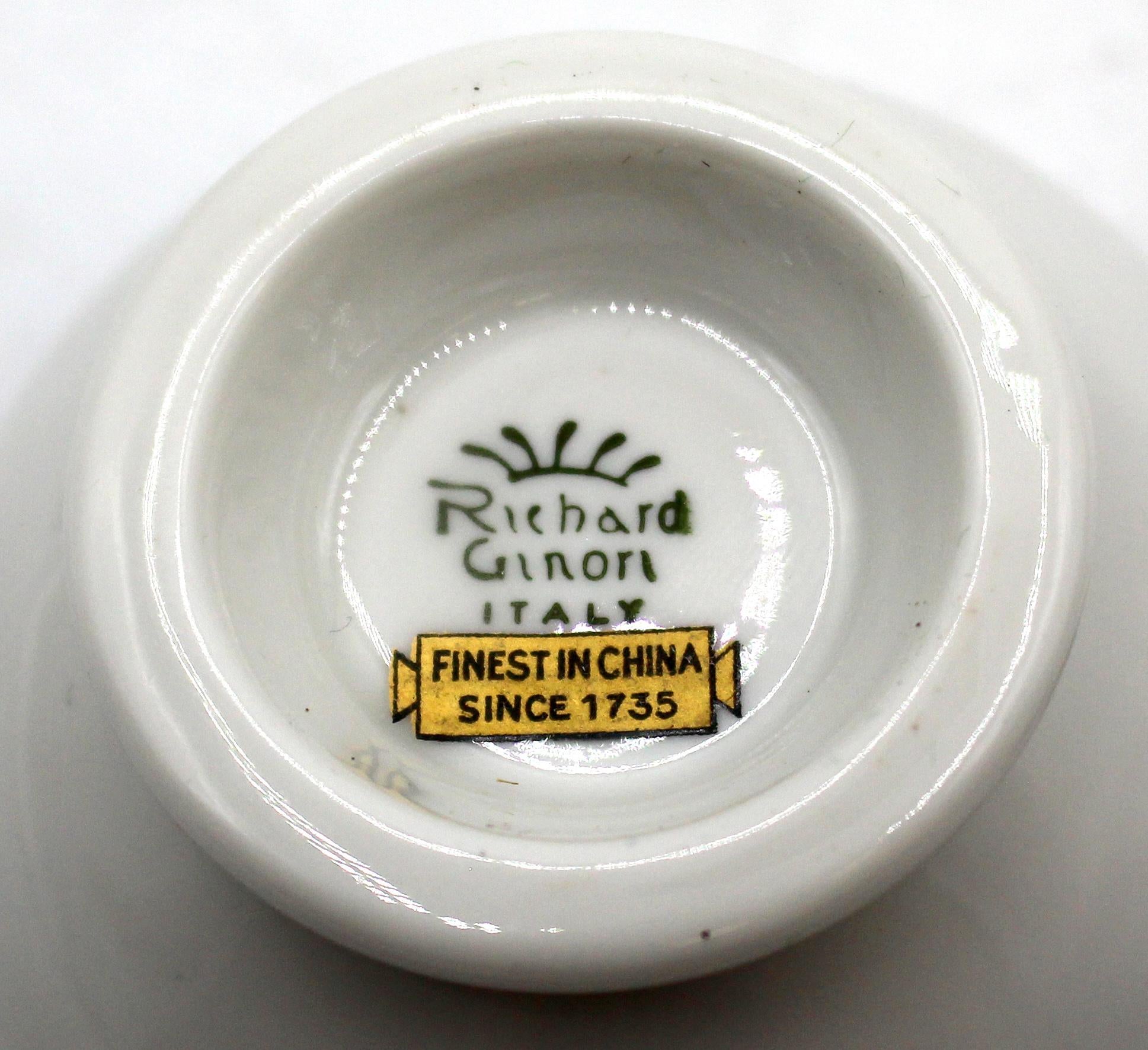 1982-2006 Set of 4 Covered Italian Porcelain Pot de Cremes by Richard Ginori In Good Condition In Chapel Hill, NC