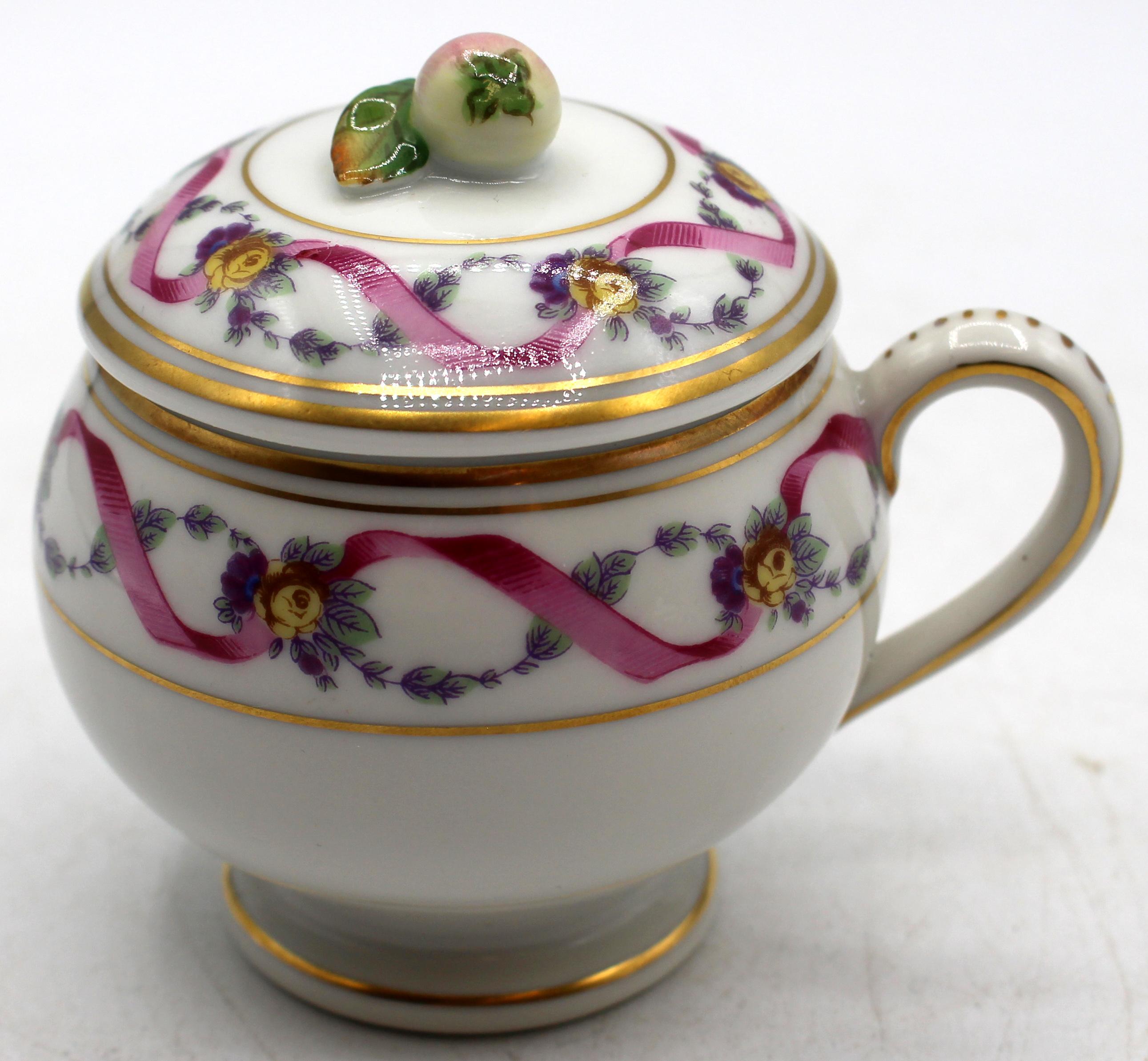 Ceramic 1982-2006 Set of 4 Covered Italian Porcelain Pot de Cremes by Richard Ginori