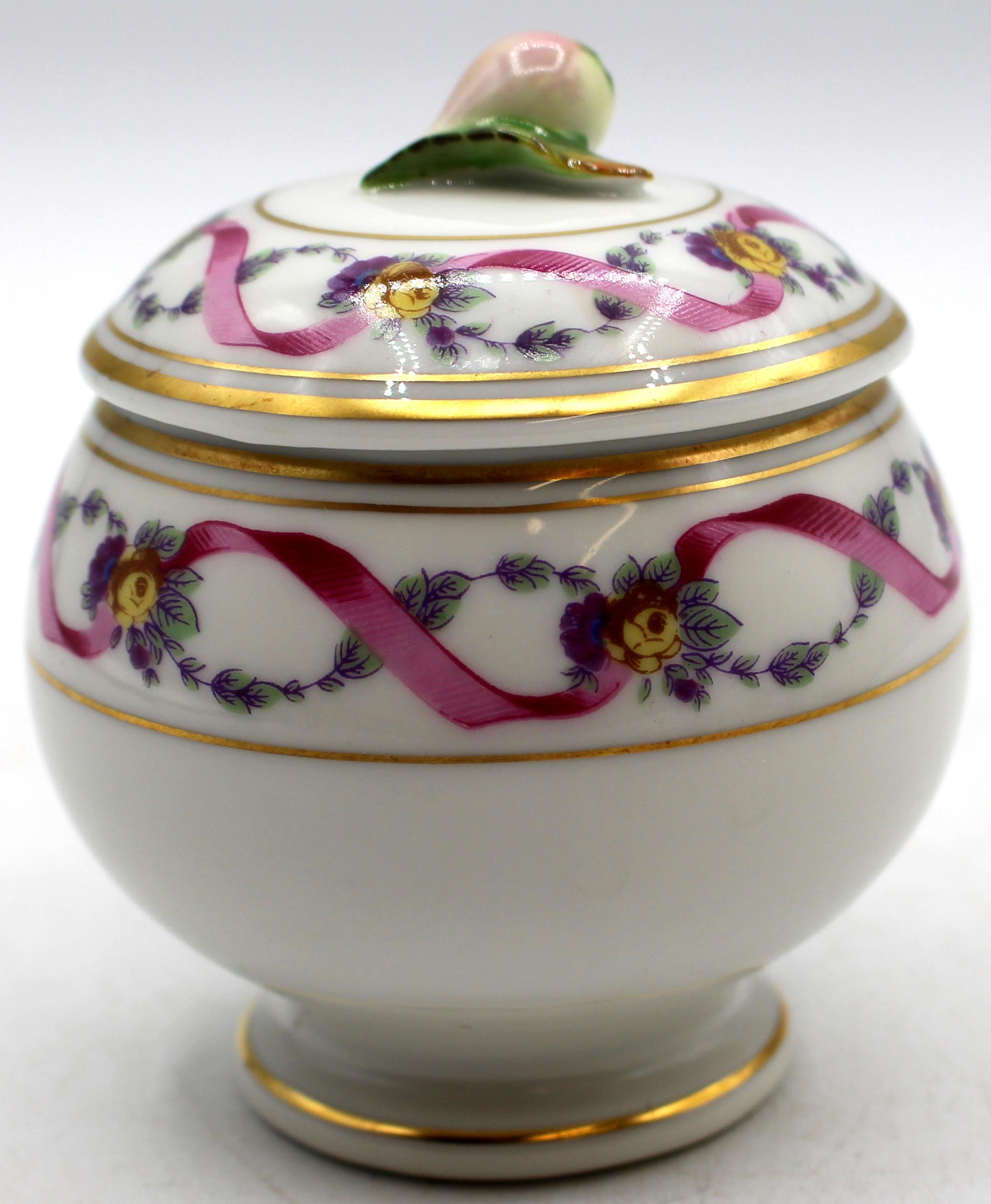 1982-2006 Set of 4 Covered Italian Porcelain Pot de Cremes by Richard Ginori 1