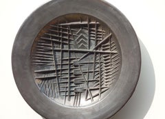 1982 Arnaldo Pomodoro Keramik Italienische Moderne Metallische Keramik Skulptur Teller