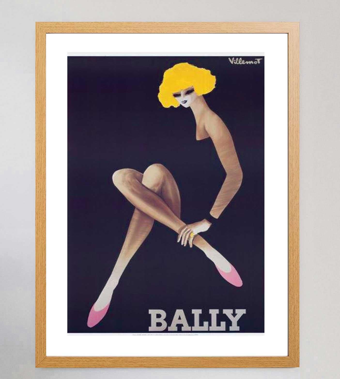 1982 Bally - Pink Shoes Original Vintage Poster In Good Condition For Sale In Winchester, GB