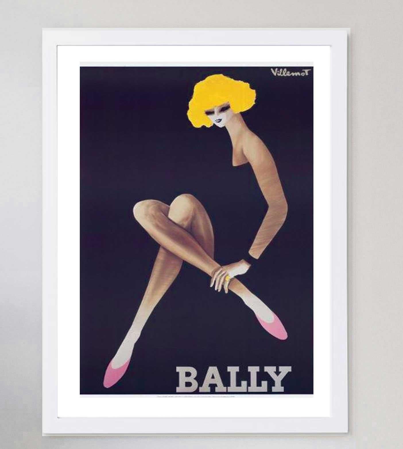 Late 20th Century 1982 Bally - Pink Shoes Original Vintage Poster For Sale