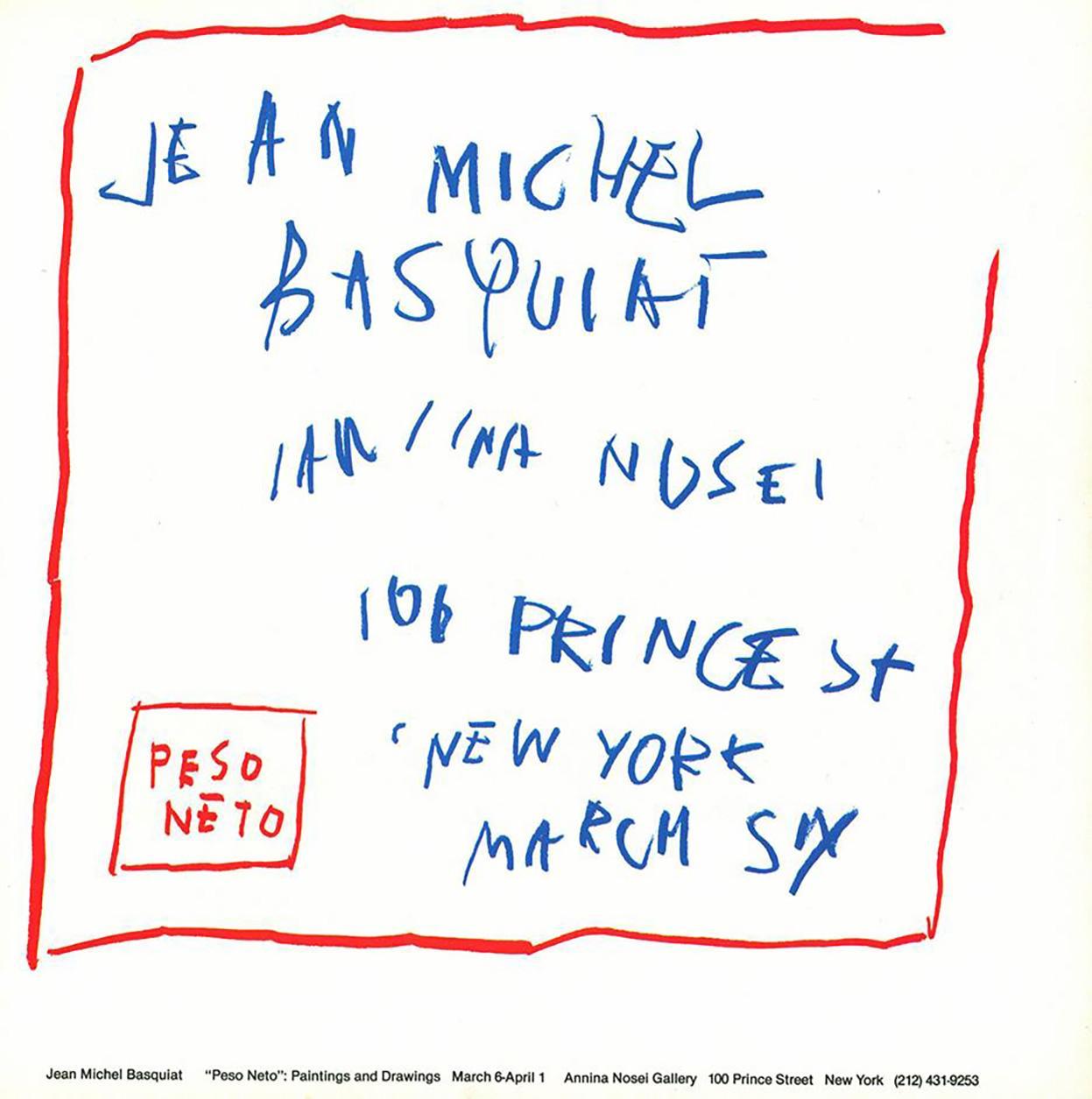 Pubblicità della galleria Jean-Michel Basquiat del 1980 (set di 2):
Un set di due storiche pubblicità della galleria Basquiat del 1982 pubblicate in occasione di: 

Jean-Michel Basquiat Fun Gallery New York: 4 novembre 1982.

Jean-Michel Basquiat