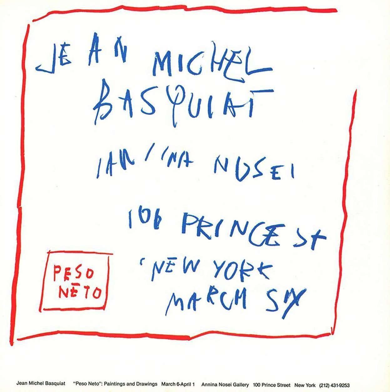 Annonces de la galerie Jean-Michel Basquiat des années 1980 (lot de 2) :
Ensemble de deux publicités historiques de 1982 pour la galerie Basquiat, publiées à l'occasion de.. : 

Jean-Michel Basquiat Fun Gallery New York : 4 novembre