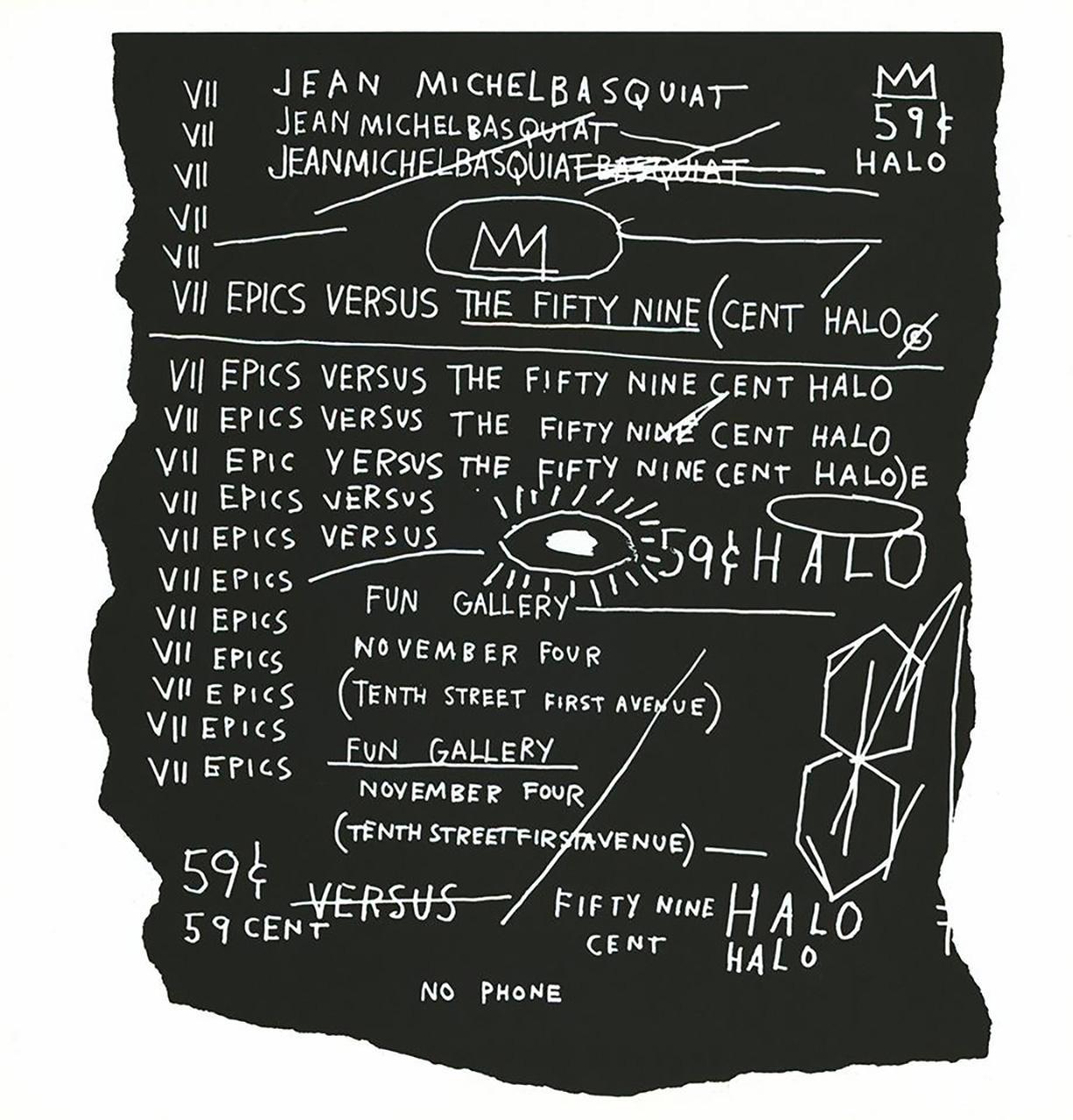 Art Nouveau Pubblicità della Galleria Basquiat del 1982 (Basquiat 1982) in vendita