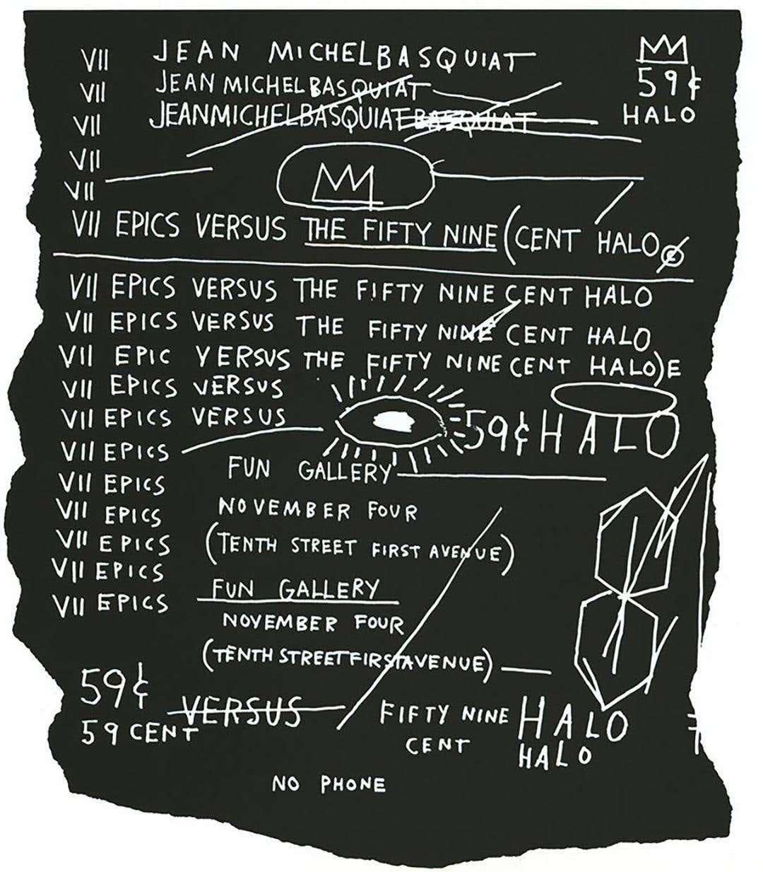 Art nouveau Publicité de la galerie Basquiat 1982 (Basquiat 1982) en vente