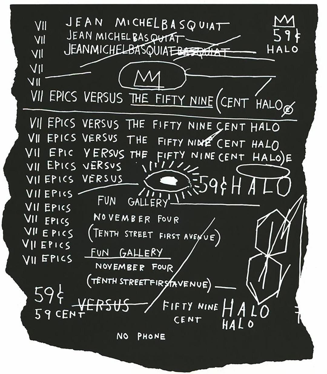 Pubblicità della Galleria Basquiat del 1982 (Basquiat 1982) In condizioni buone in vendita a Brooklyn, NY