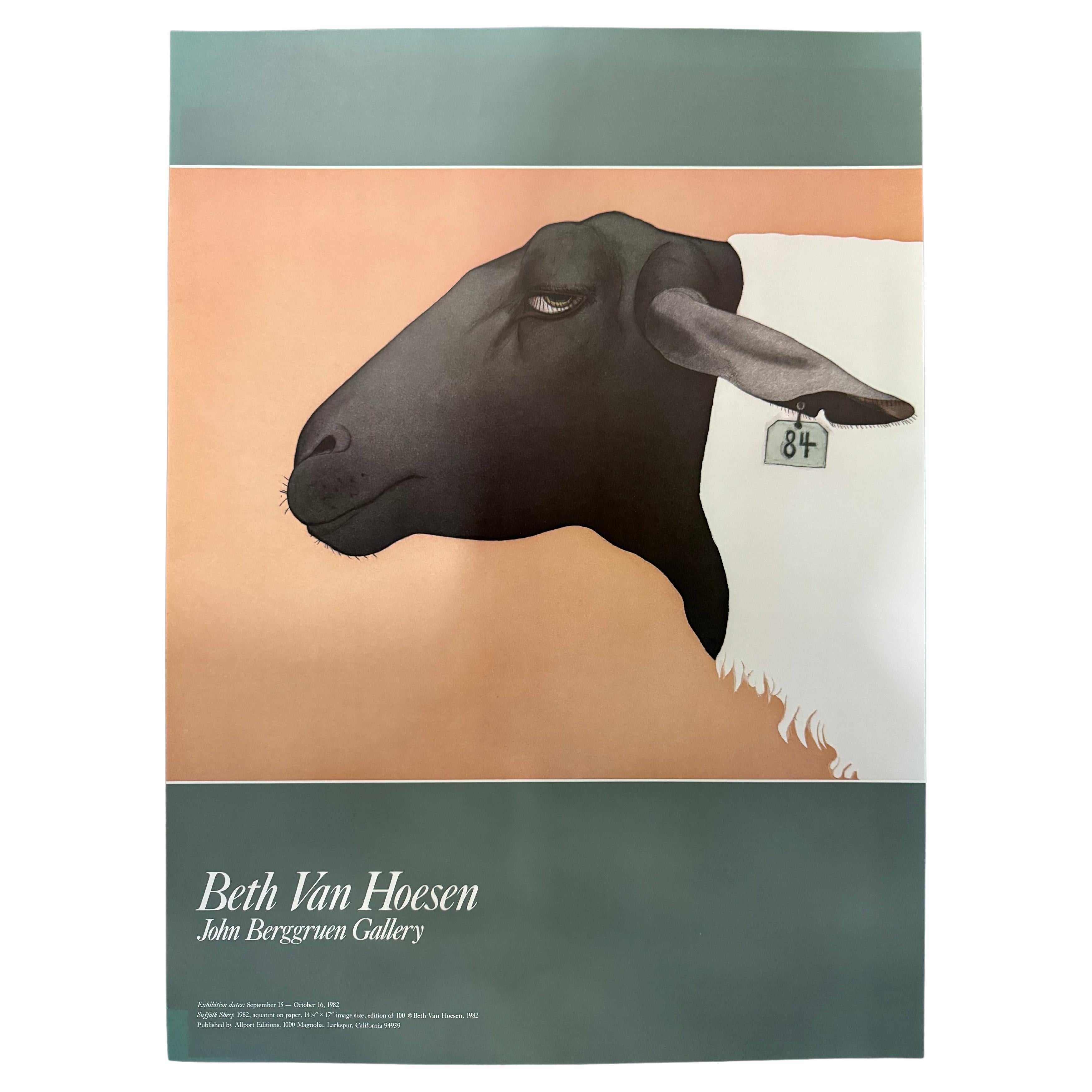 1982 Beth Van Hoesen "Suffolk Sheep" Exhibition Print  