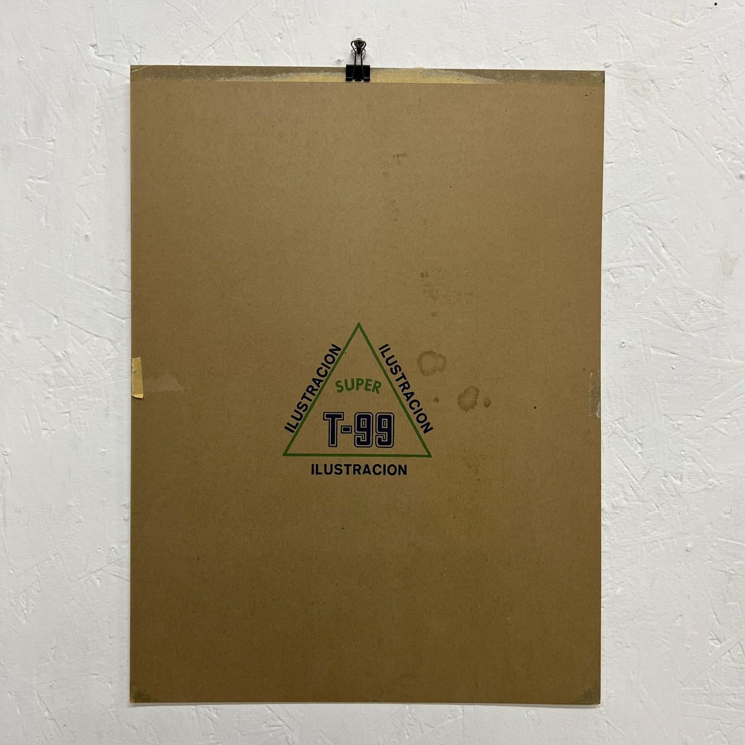 1982 Carlos Mérida Obra de Arte Modernista Cubista Dibujo Precolombino 3