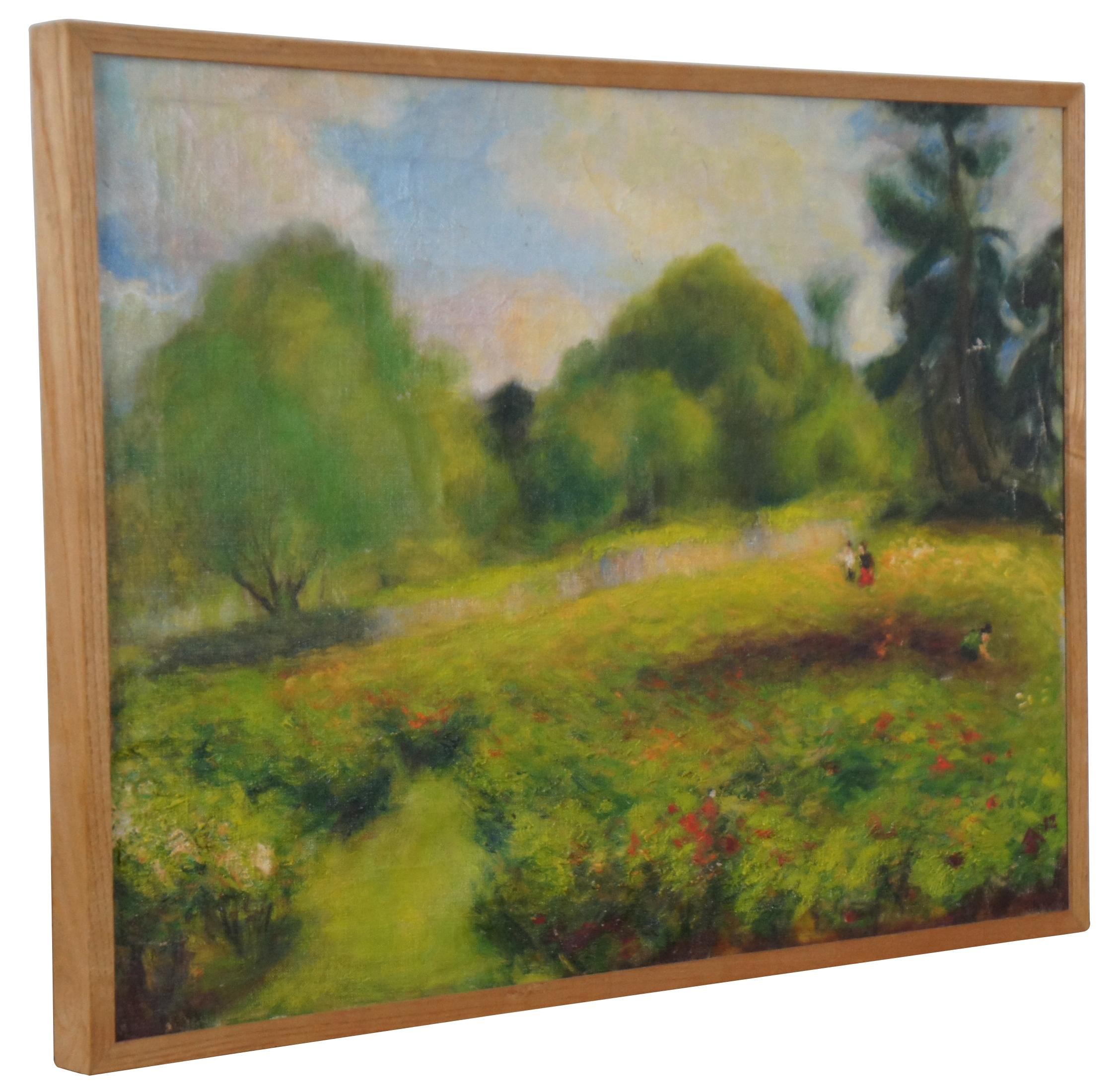 1982 Chun Hwa Hwang Impressionistisches Öl-Landschaftsgemälde auf Leinwand (Expressionismus) im Angebot