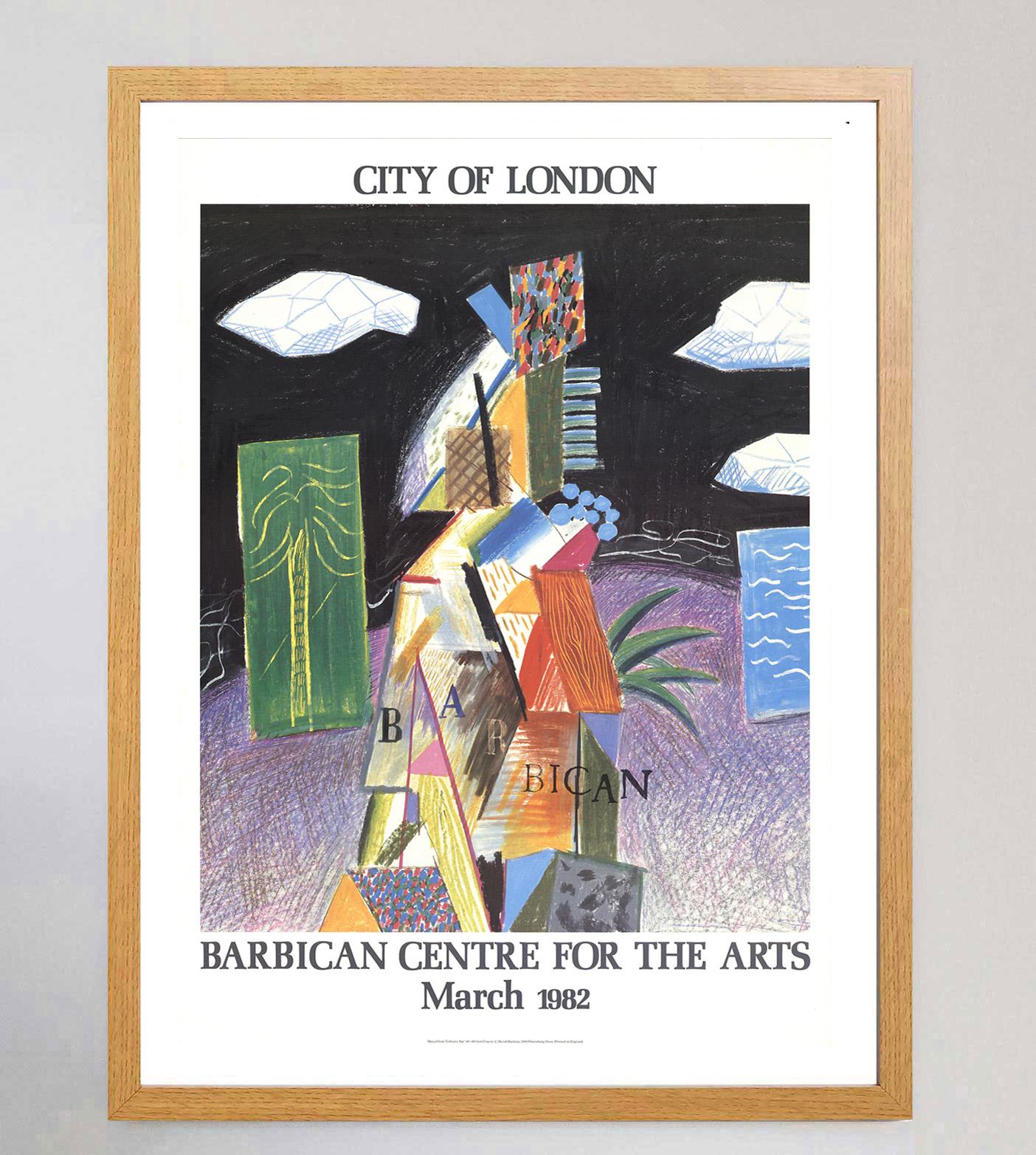 1982 David Hockney - Barbican Centre for the Arts - Ciudad de Londres Cartel Británico en venta