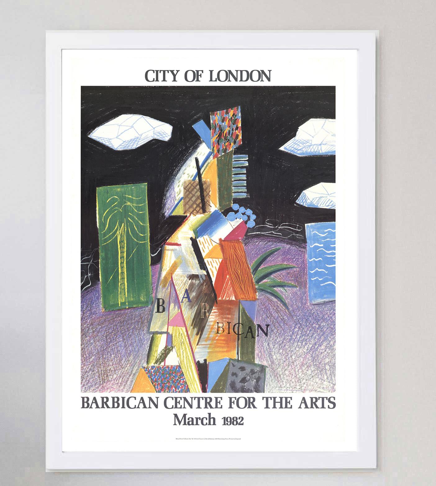 1982 David Hockney - Barbican Centre for the Arts - Ciudad de Londres Cartel en Bueno estado para la venta en Winchester, GB