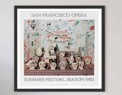 1982 David Hockney - Bedlam - The Rake's Progress Original Vintage Poster