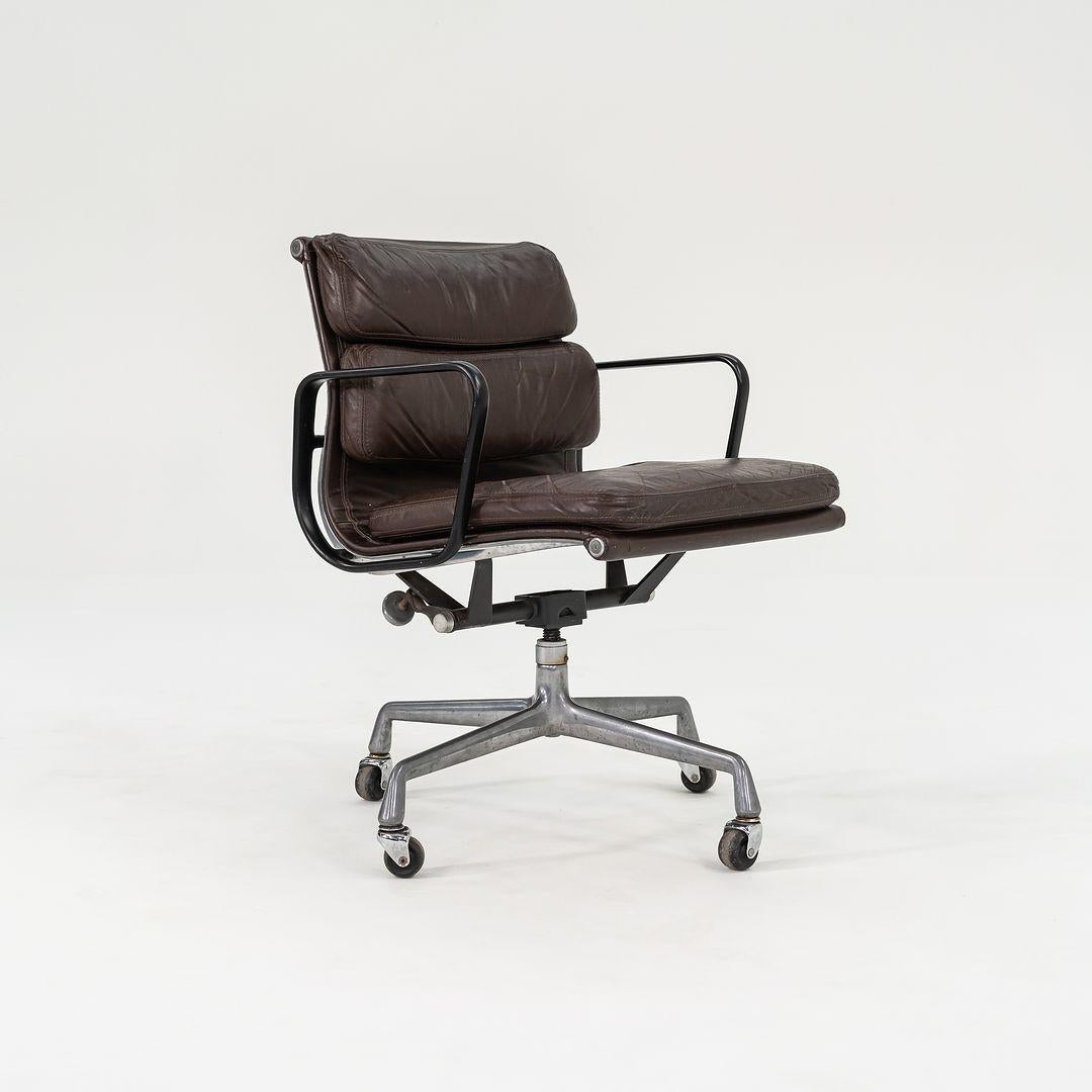 Modern 1982 Eames Herman Miller Soft Pad Management Desk Chair w/ Brown Leather