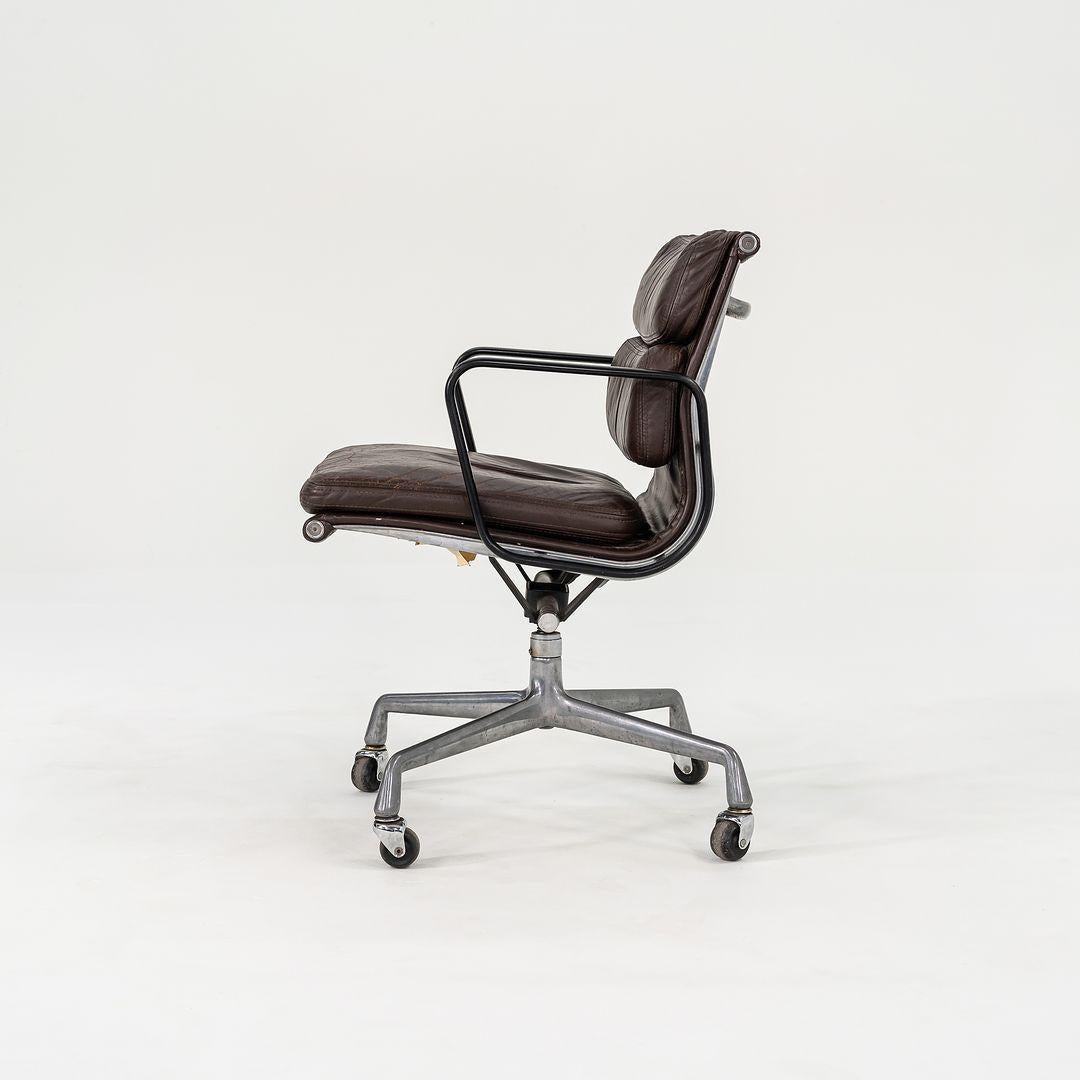 Late 20th Century 1982 Eames Herman Miller Soft Pad Management Desk Chair w/ Brown Leather