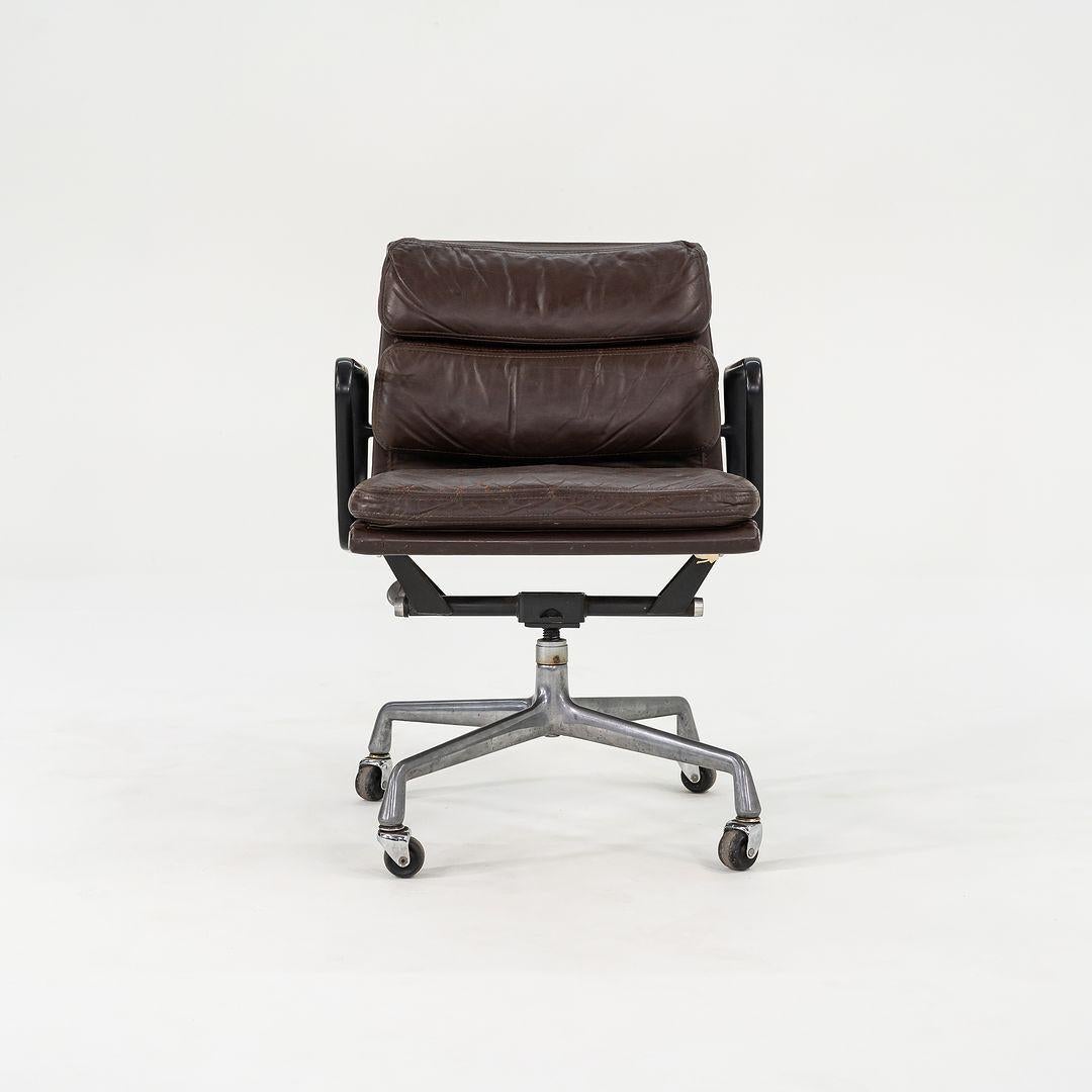 1982 Eames Herman Miller Soft Pad Management Desk Chair w/ Brown Leather 1