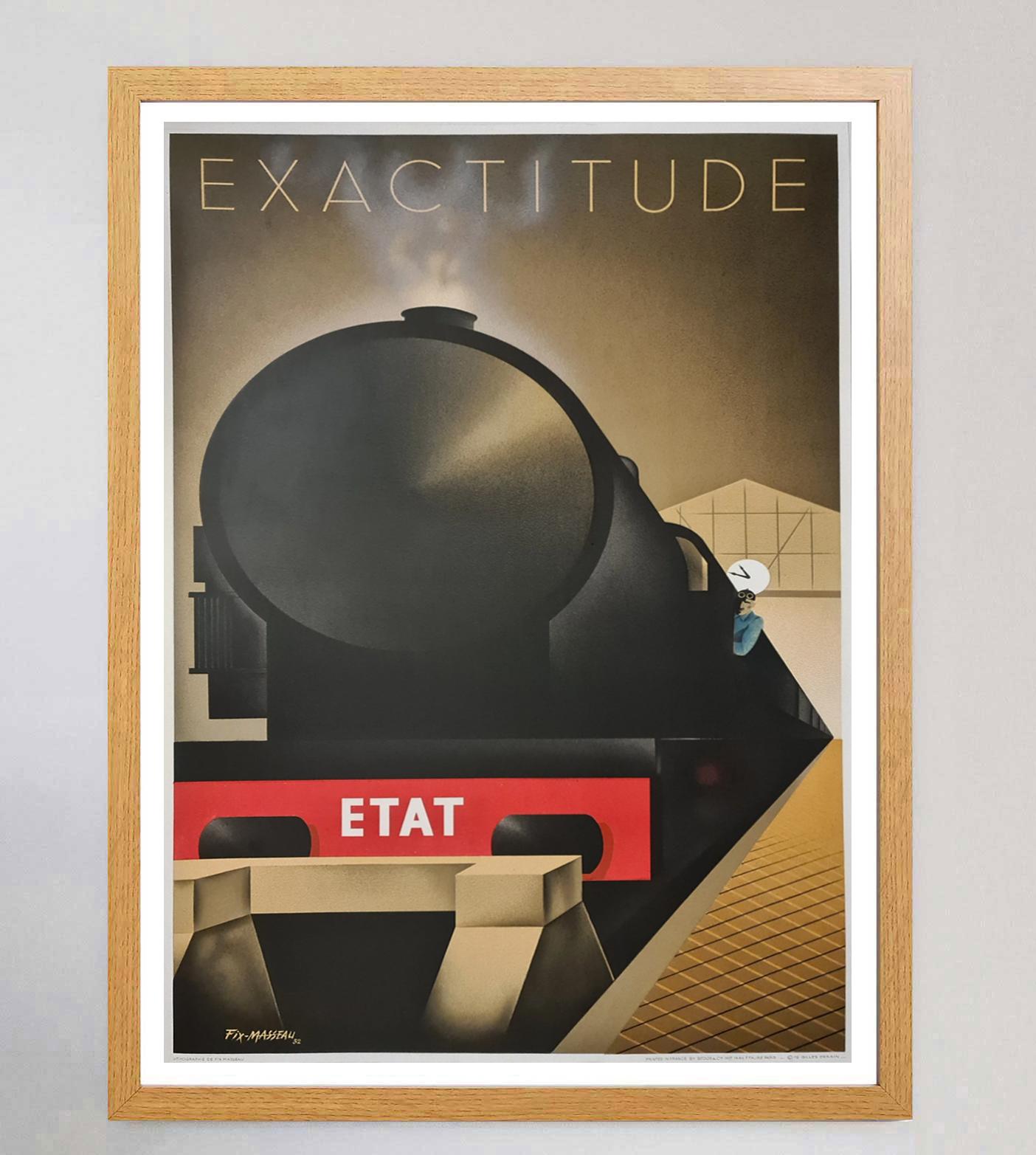 French 1982 Exactitude - Fix-Masseau Original Vintage Poster For Sale