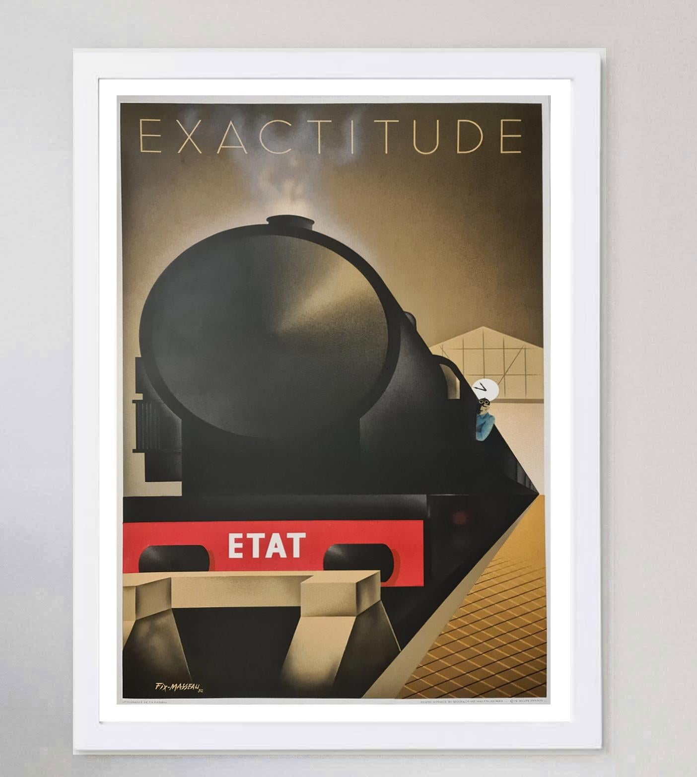 1982 Exactitude - Fix-Masseau Original Vintage Poster In Good Condition For Sale In Winchester, GB
