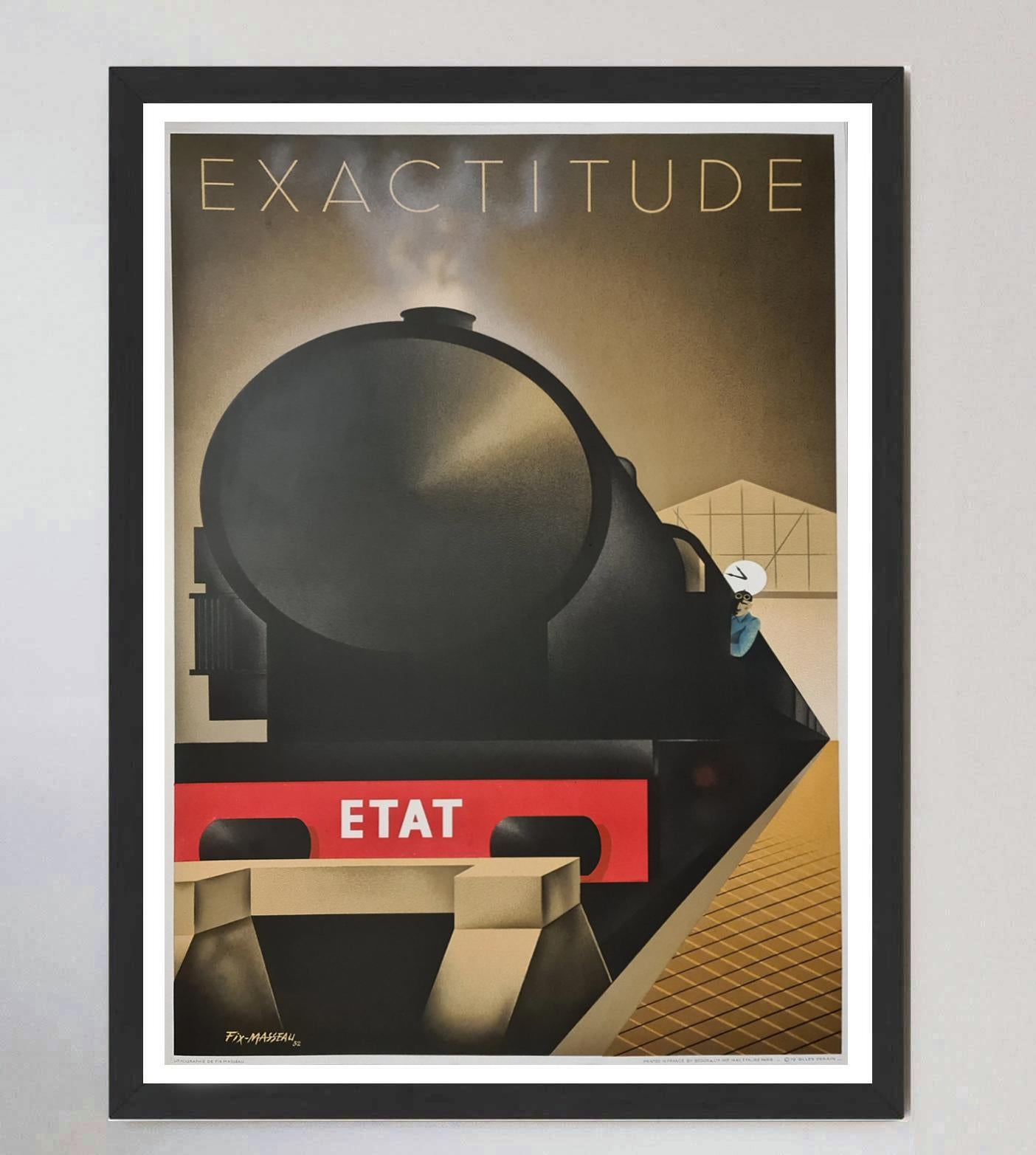 Late 20th Century 1982 Exactitude - Fix-Masseau Original Vintage Poster For Sale