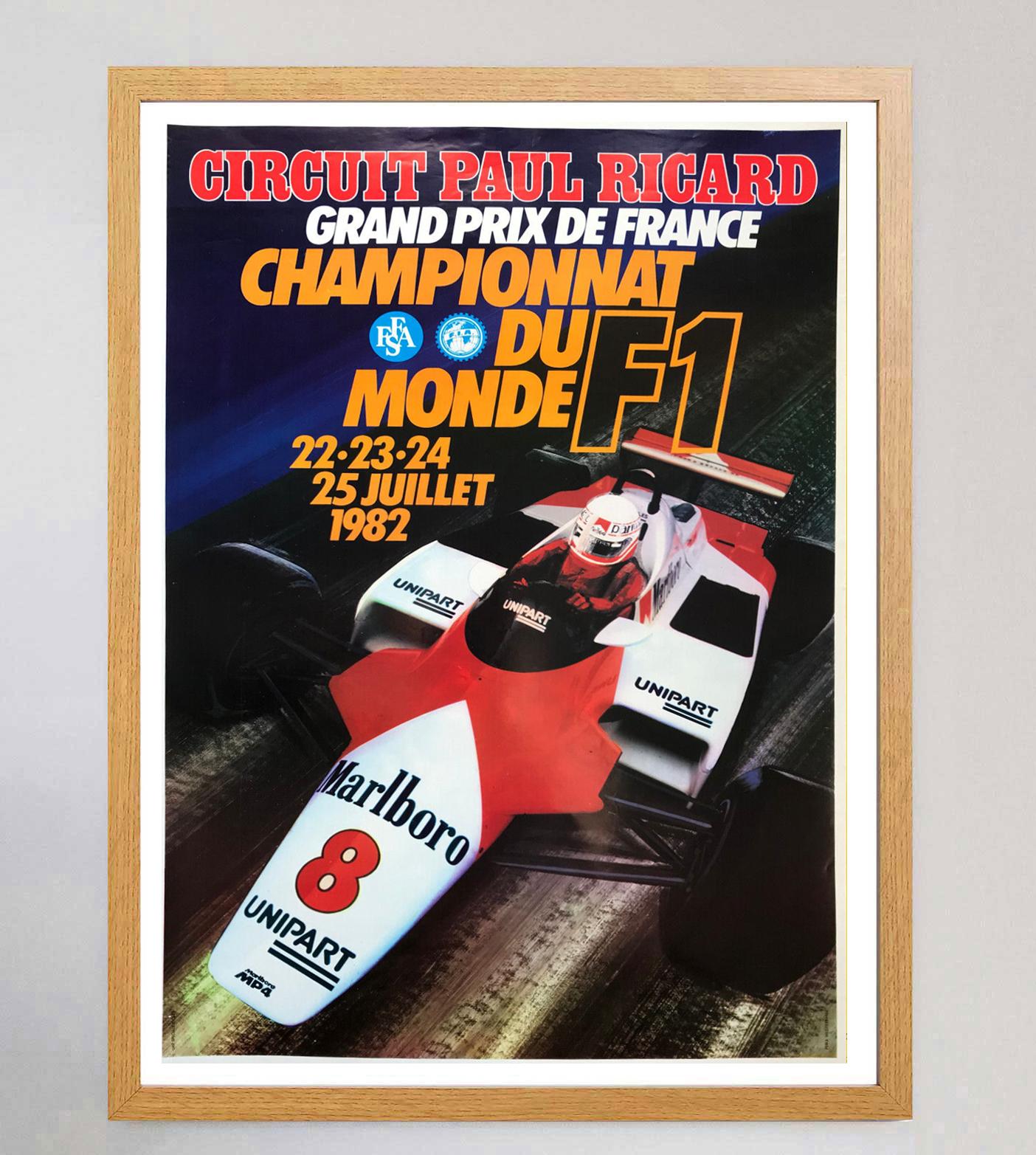 1982 Francia Gran Premio Circuito Paul Ricard Póster Vintage Original Francés en venta