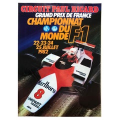 Original-Vintage-Poster, Grand Prix Circuit Paul Ricard, Frankreich 1982
