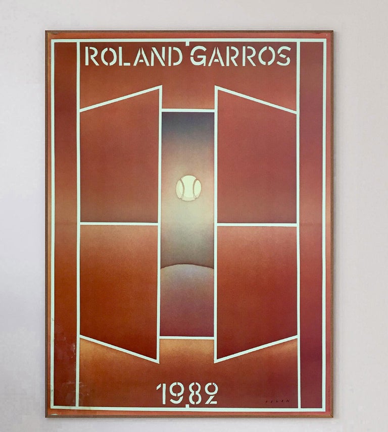 1982 French Open Roland Garros Original Vintage Poster For Sale at 1stDibs