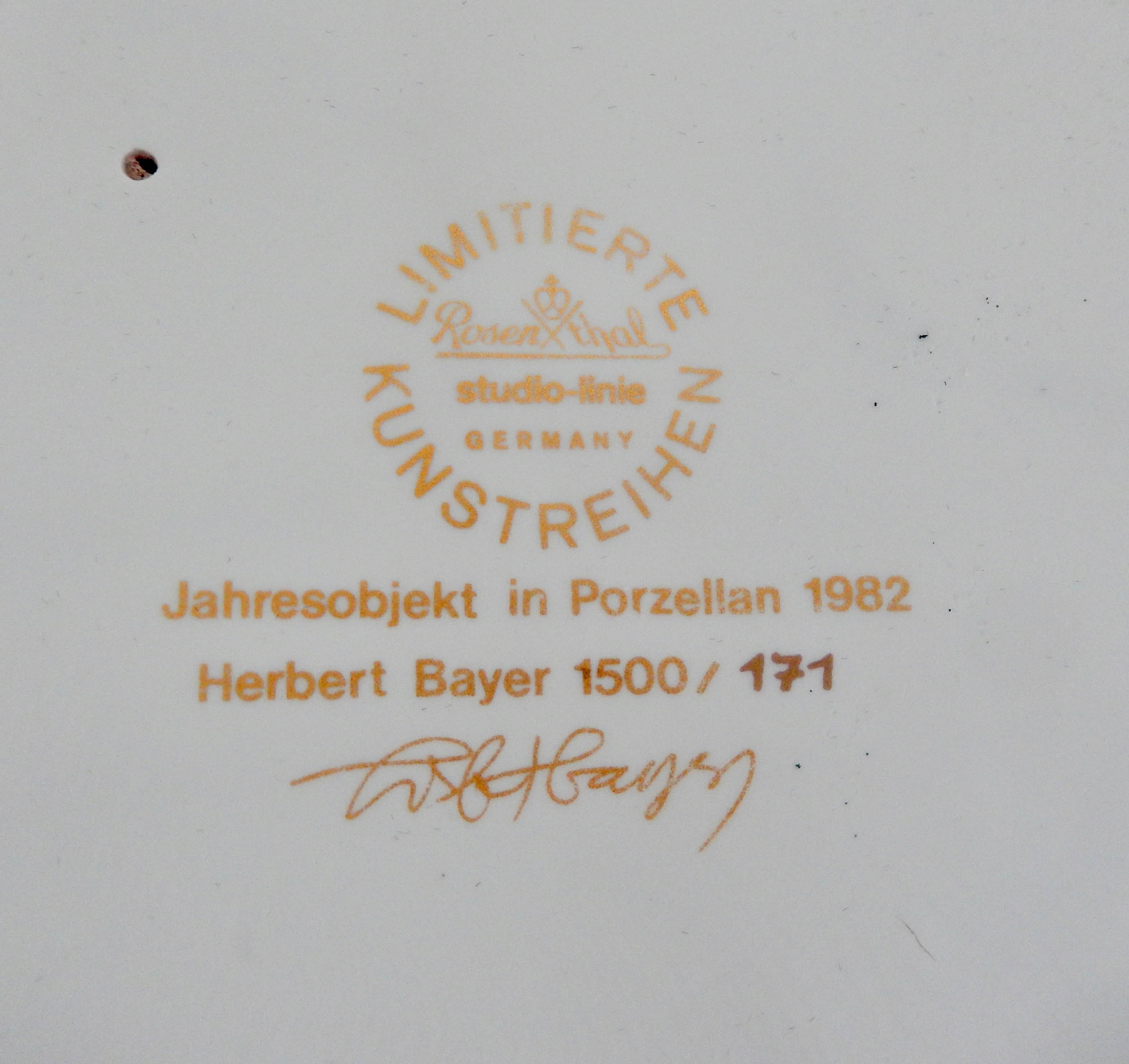 Late 20th Century 1982 Herbert Bayer Porcelain 