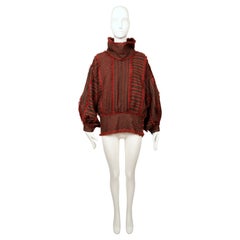 1982 ISSEY MIYAKE African Samurai style RUNWAY top in woven mudcloth