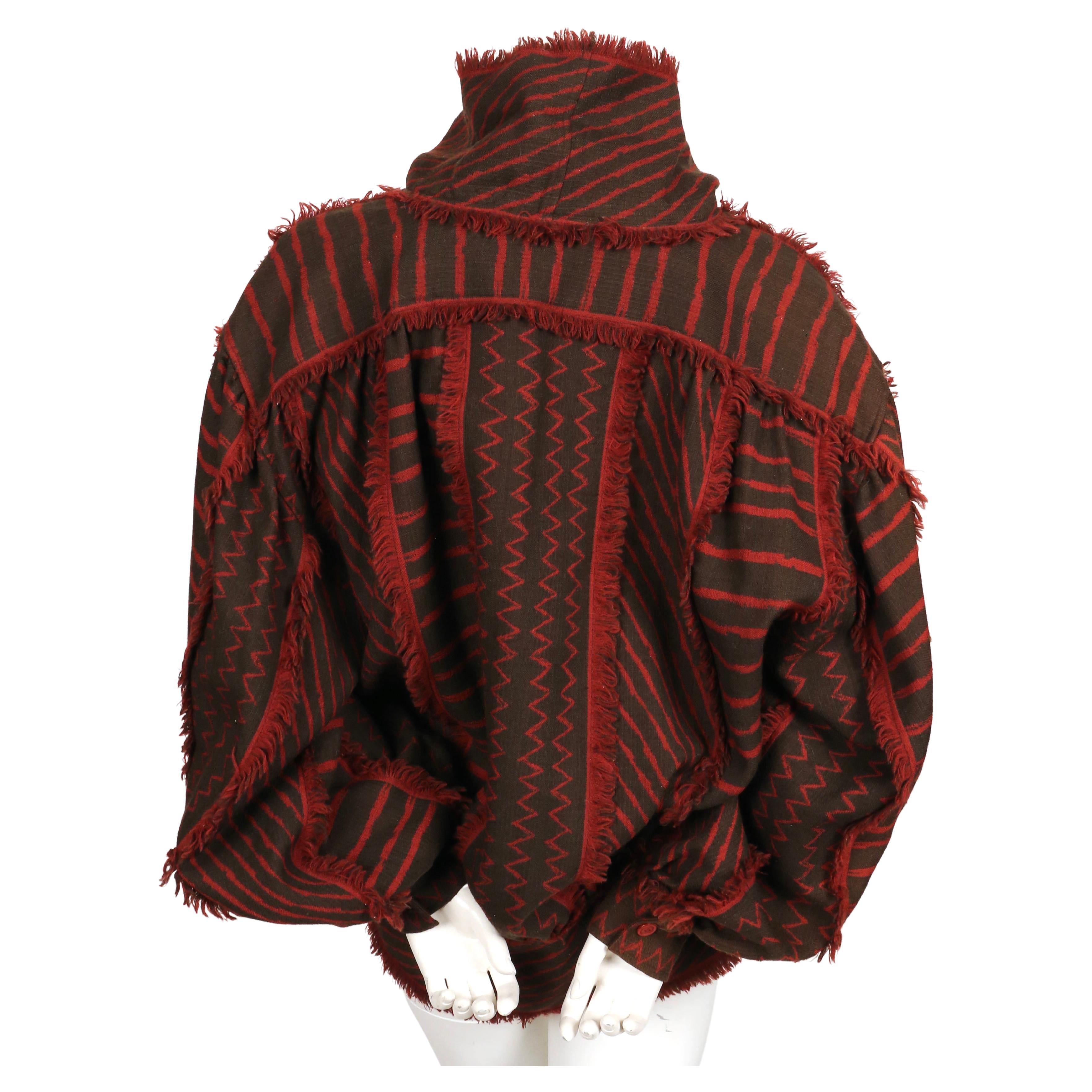 Women's or Men's 1982 ISSEY MIYAKE African Samurai style tunic in woven mudcloth For Sale