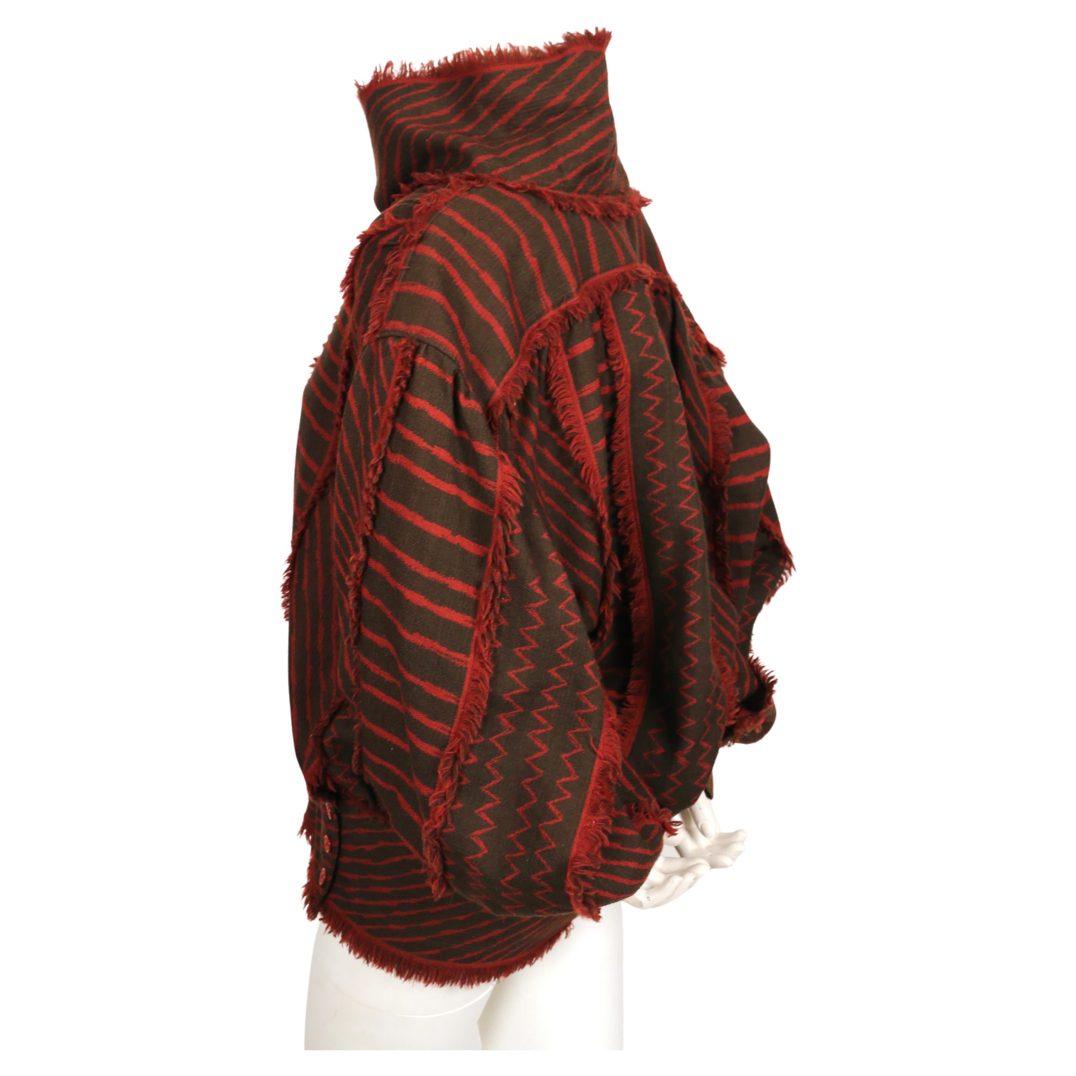 1982 ISSEY MIYAKE African Samurai style tunic in woven mudcloth For Sale 1