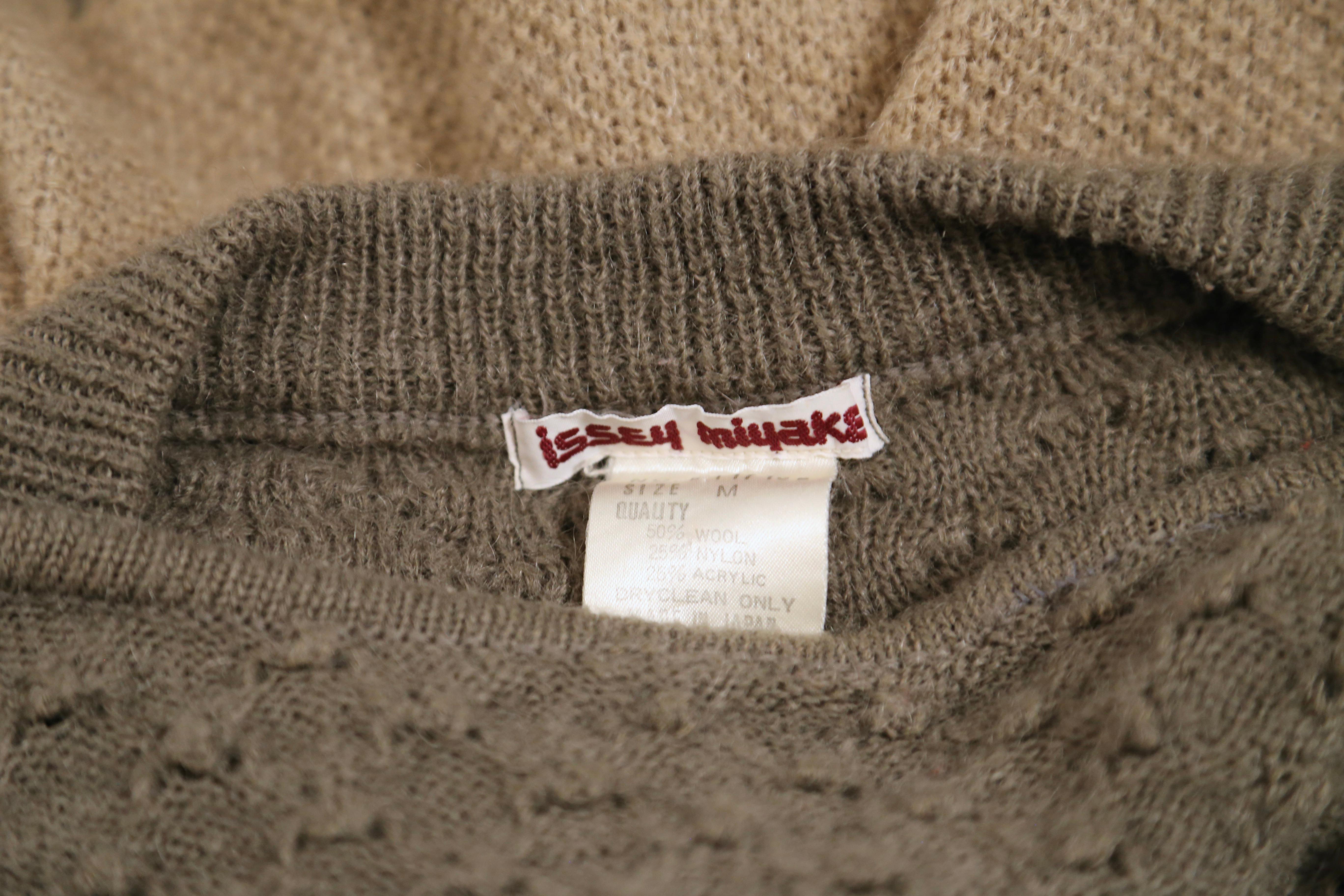 Brown 1982 ISSEY MIYAKE oversized RUNWAY sweater For Sale