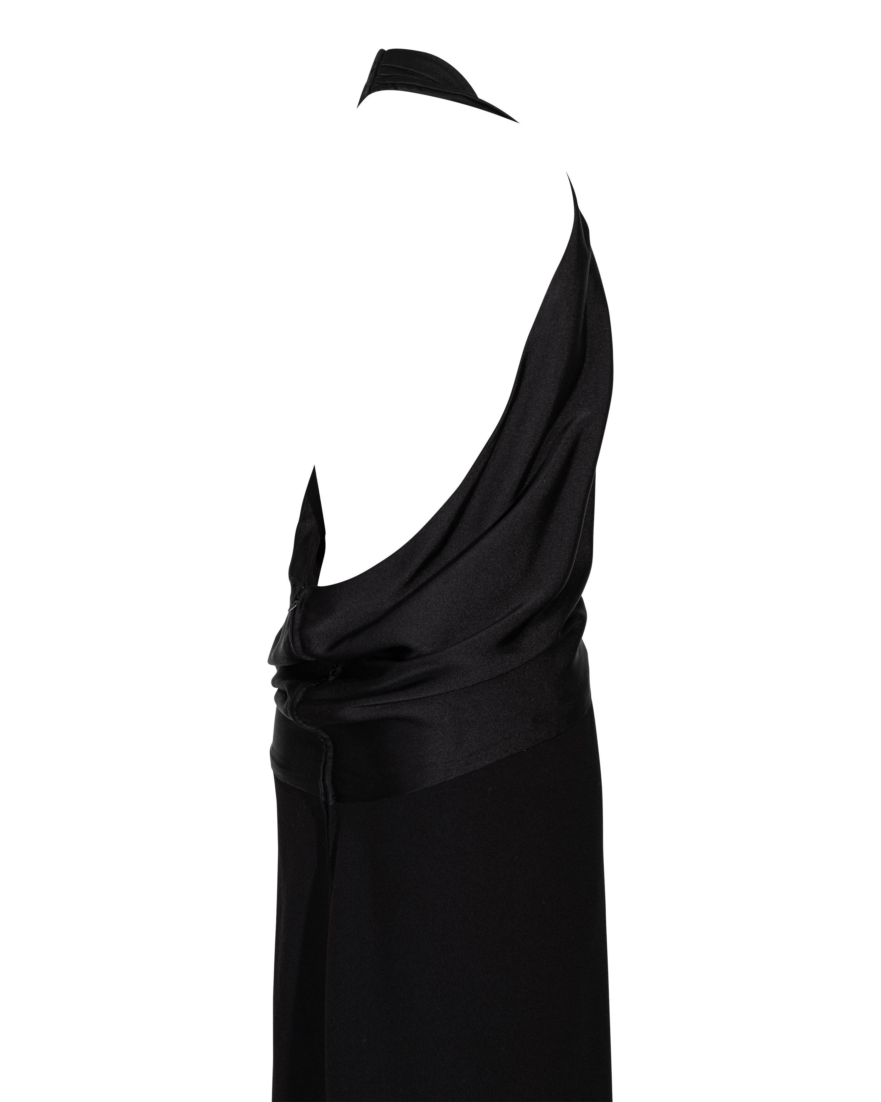 1982 James Galanos Black Gown with Open Back 1