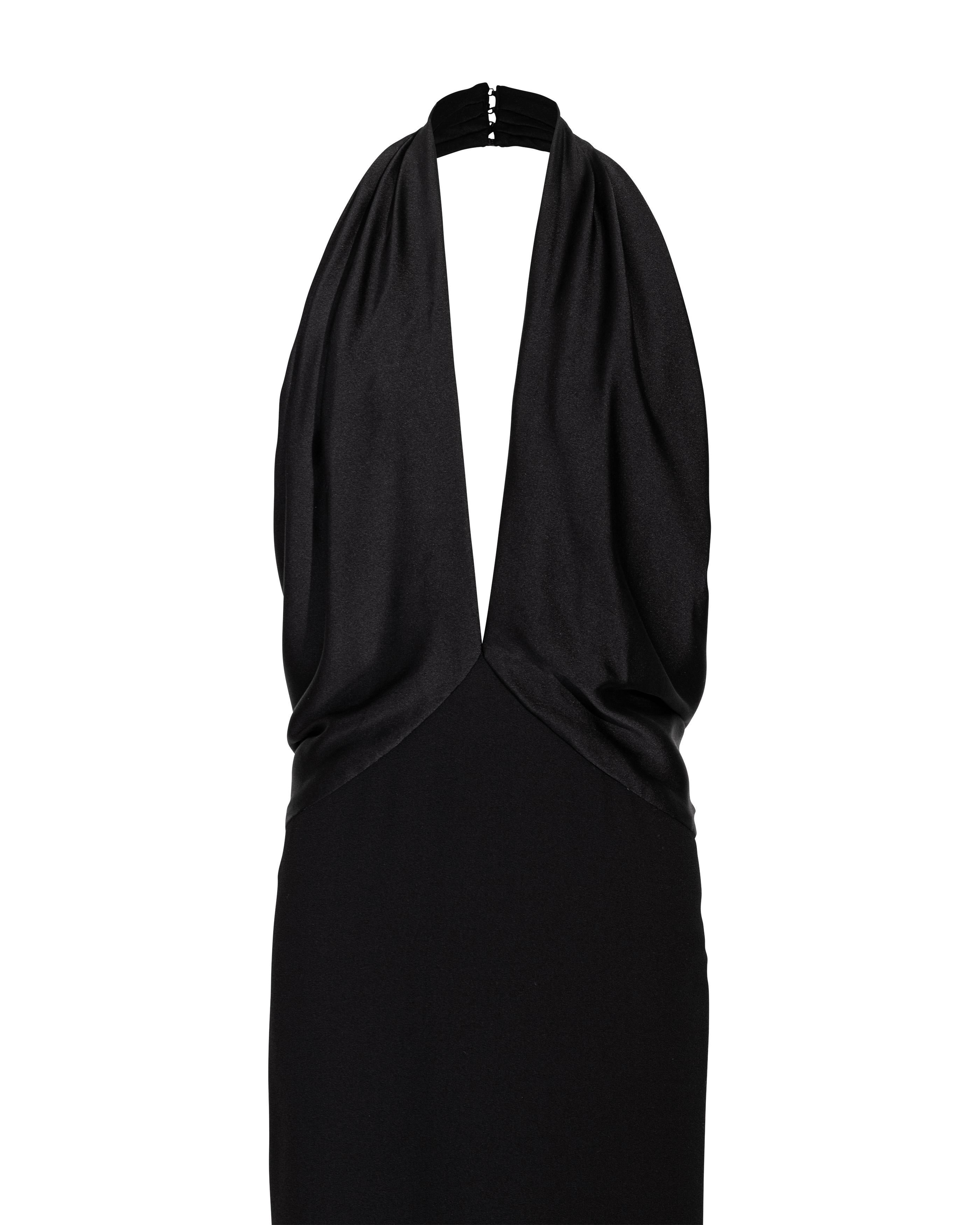 1982 James Galanos Black Gown with Open Back 2