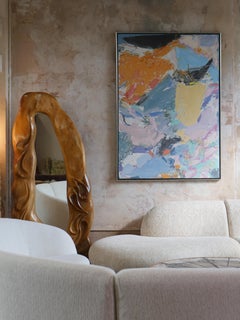 1982 Jurjen De Haan Framed Large Abstract Oil on Canvas Painting