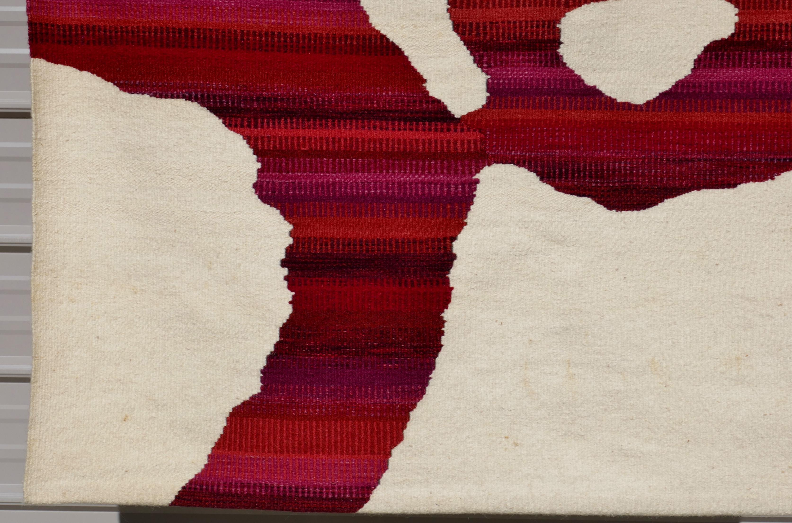 1982 Kathy Merten Handgewebte Wolle Wandteppich Abstrakte Moderne Kunst Textil im Angebot 6