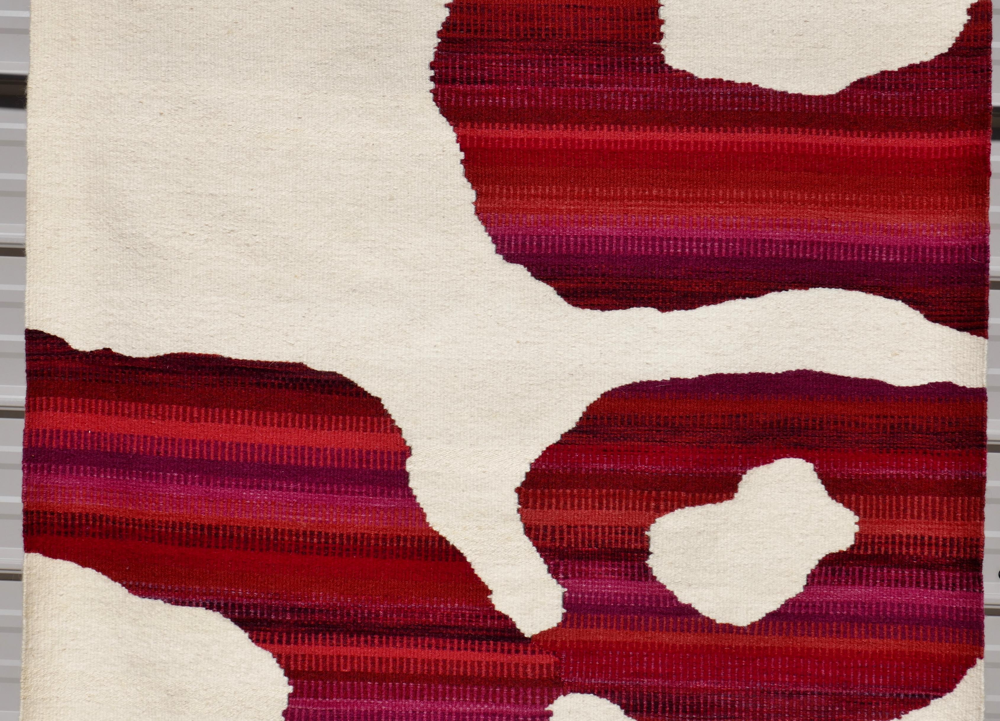 1982 Kathy Merten Handgewebte Wolle Wandteppich Abstrakte Moderne Kunst Textil im Angebot 7