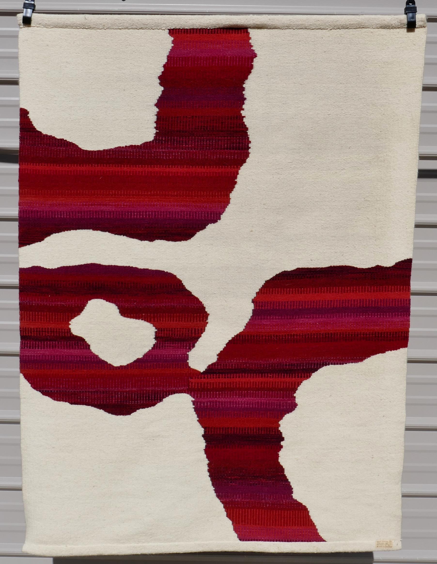 1982 Kathy Merten Handgewebte Wolle Wandteppich Abstrakte Moderne Kunst Textil im Angebot 8